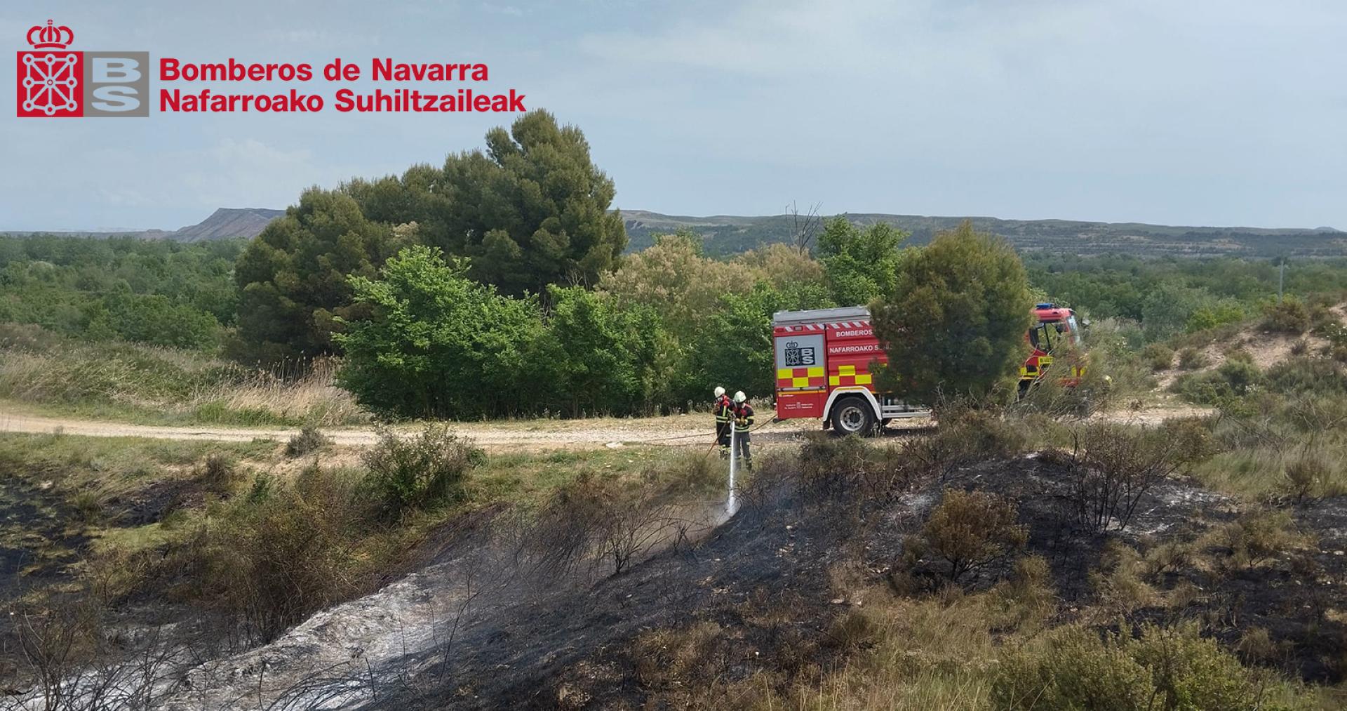 Incendio entre Tudela y Castejón