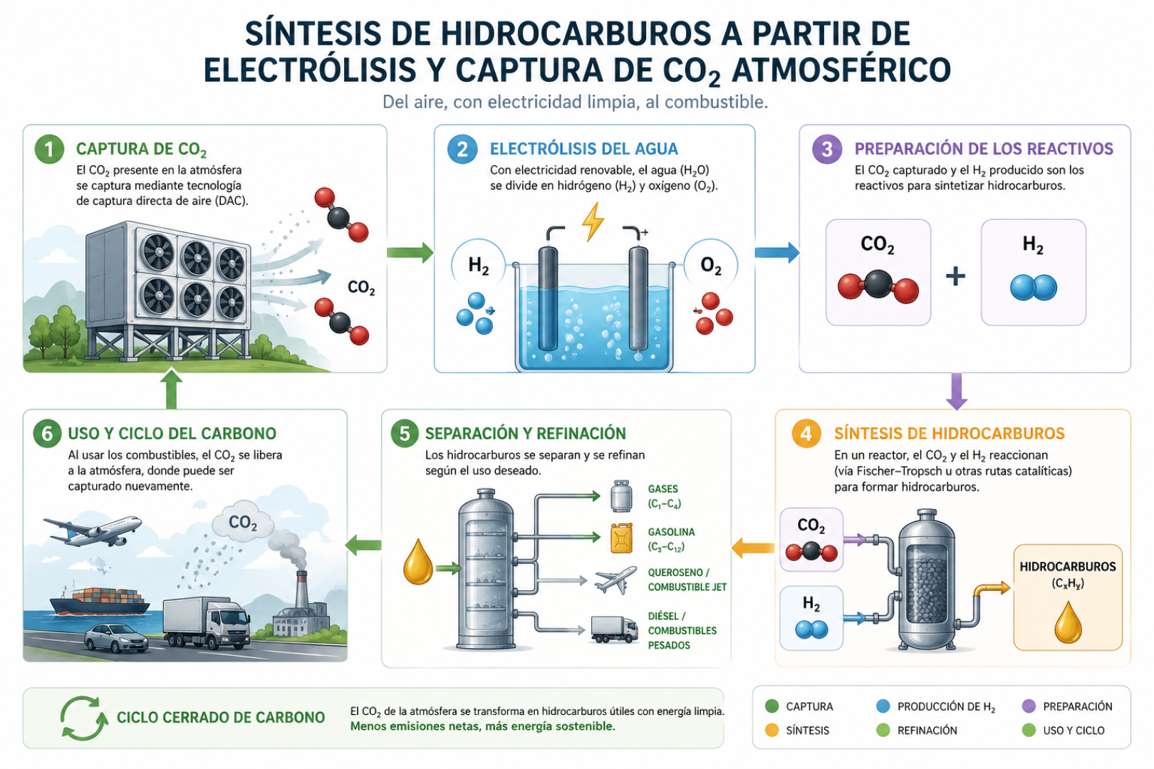 Ciclo de los hidrocarburos sintéticos verdes