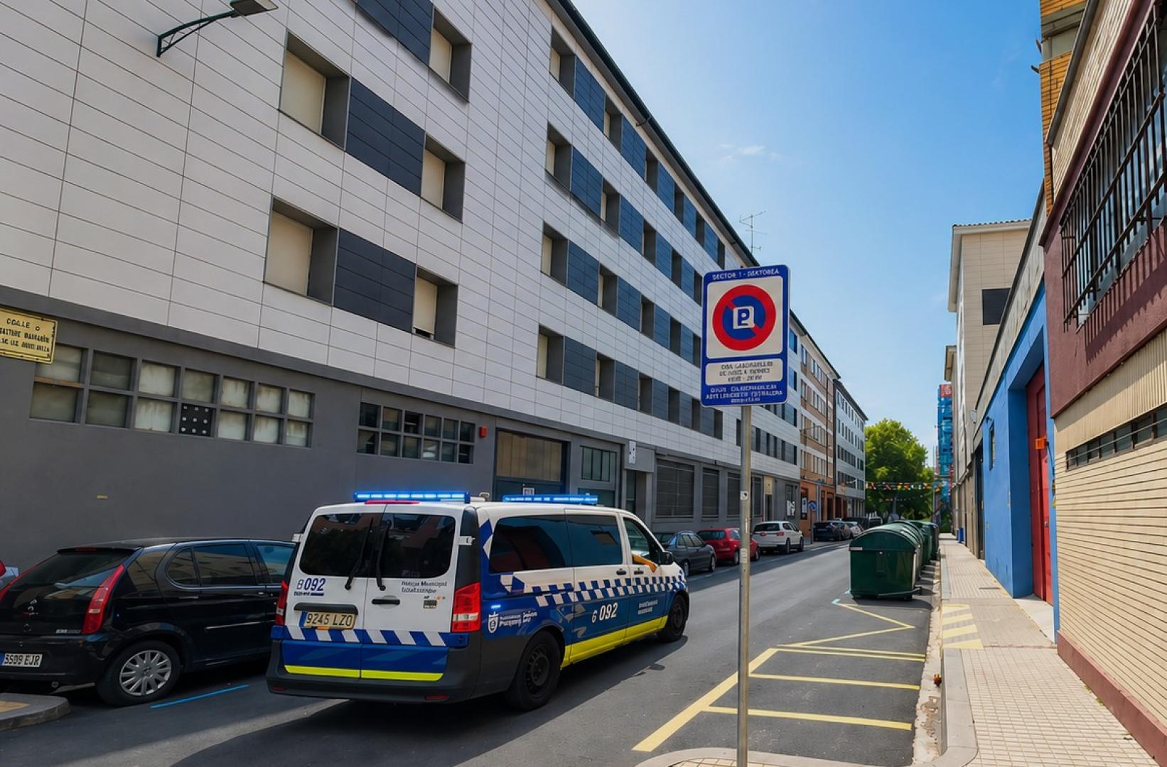 Policía Foral y Policía Municipal de Pamplona han reforzado su presencia en el barrio estos días.