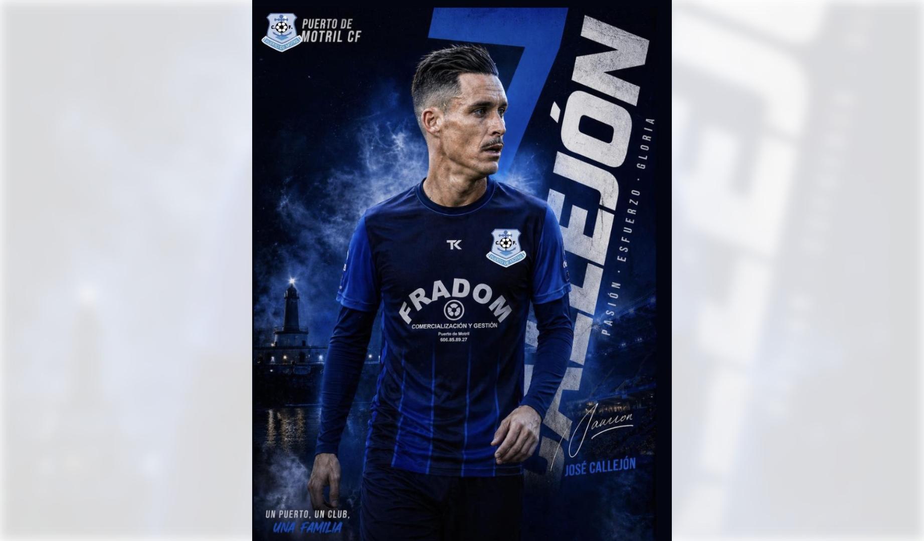 Imagen publicada por el Puerto de Motril F.C. de la llegada de José Callejón