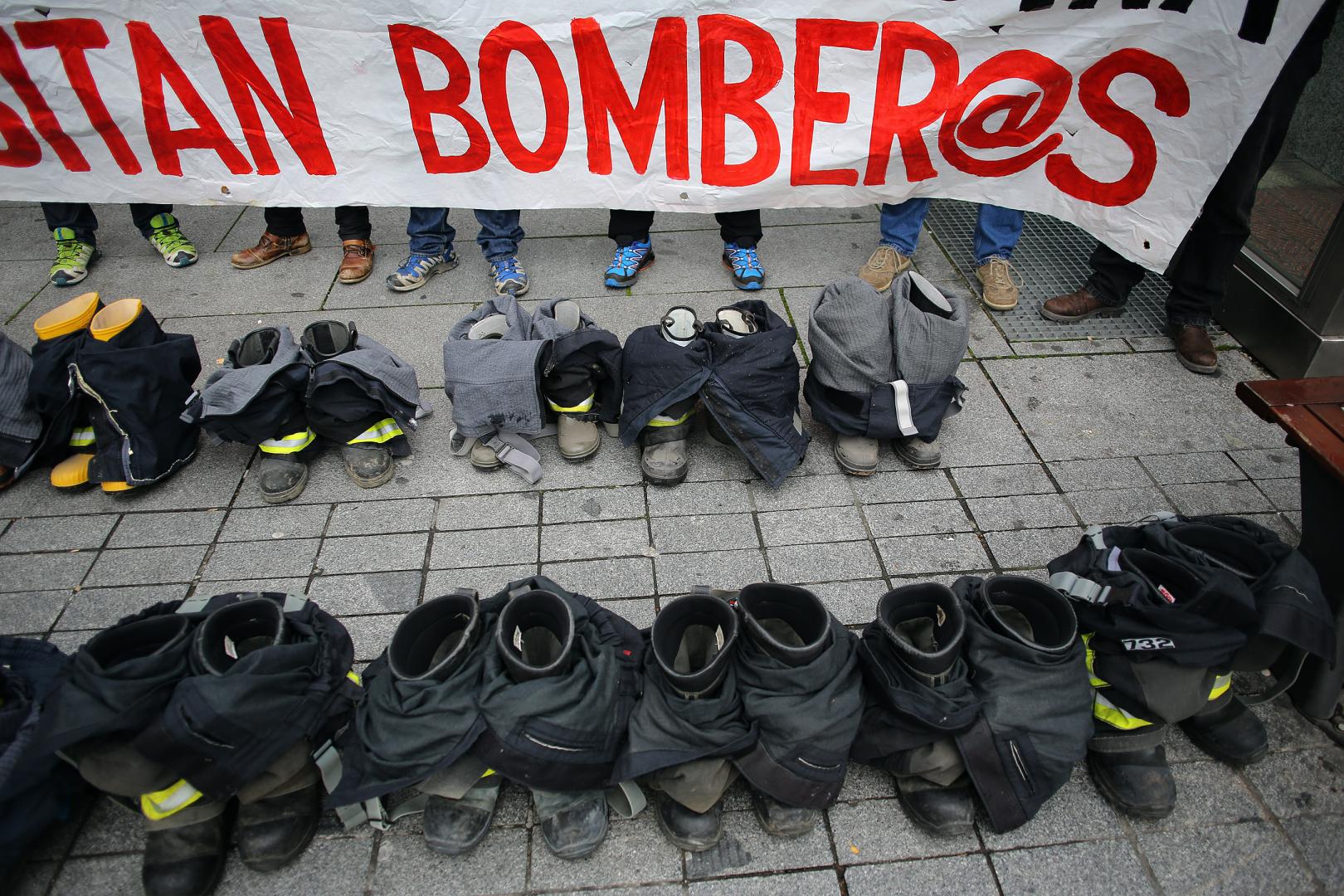 Protesta del colectivo de bomberos.