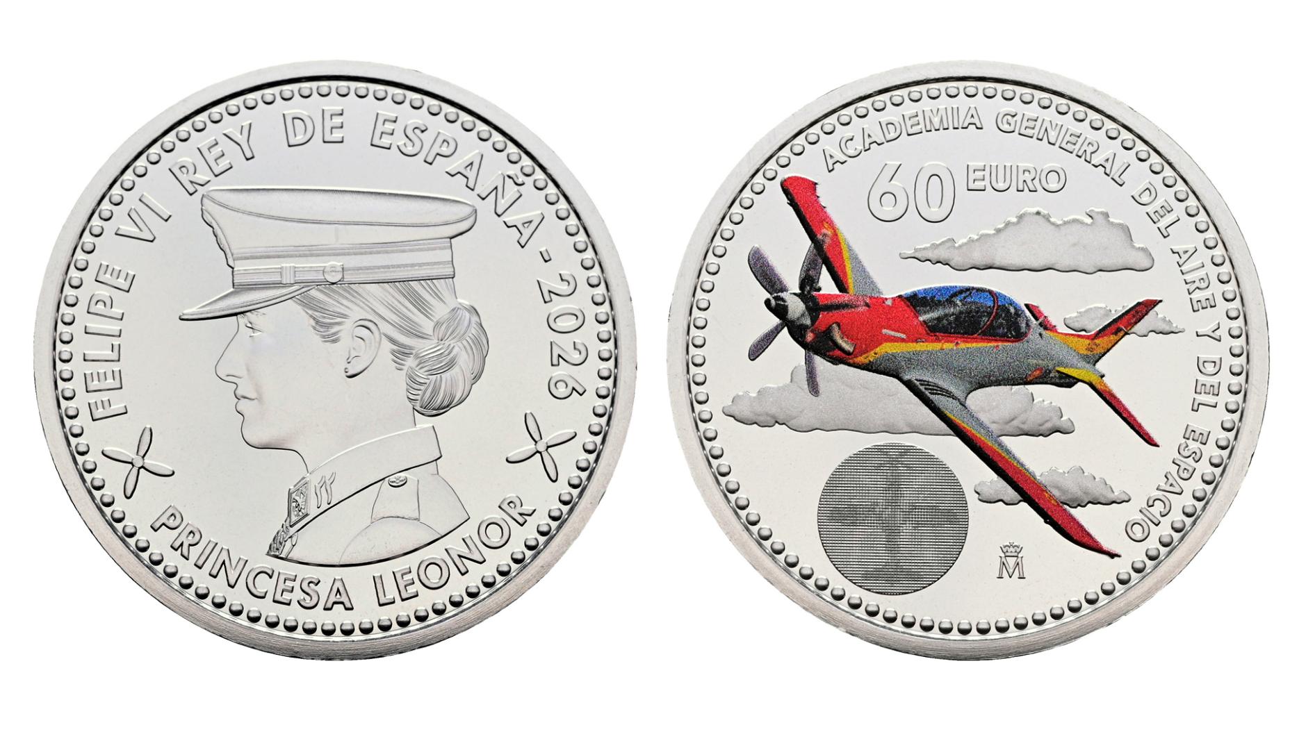 Anverso y reverso de la tercera moneda con la princesa Leonor como protagonista