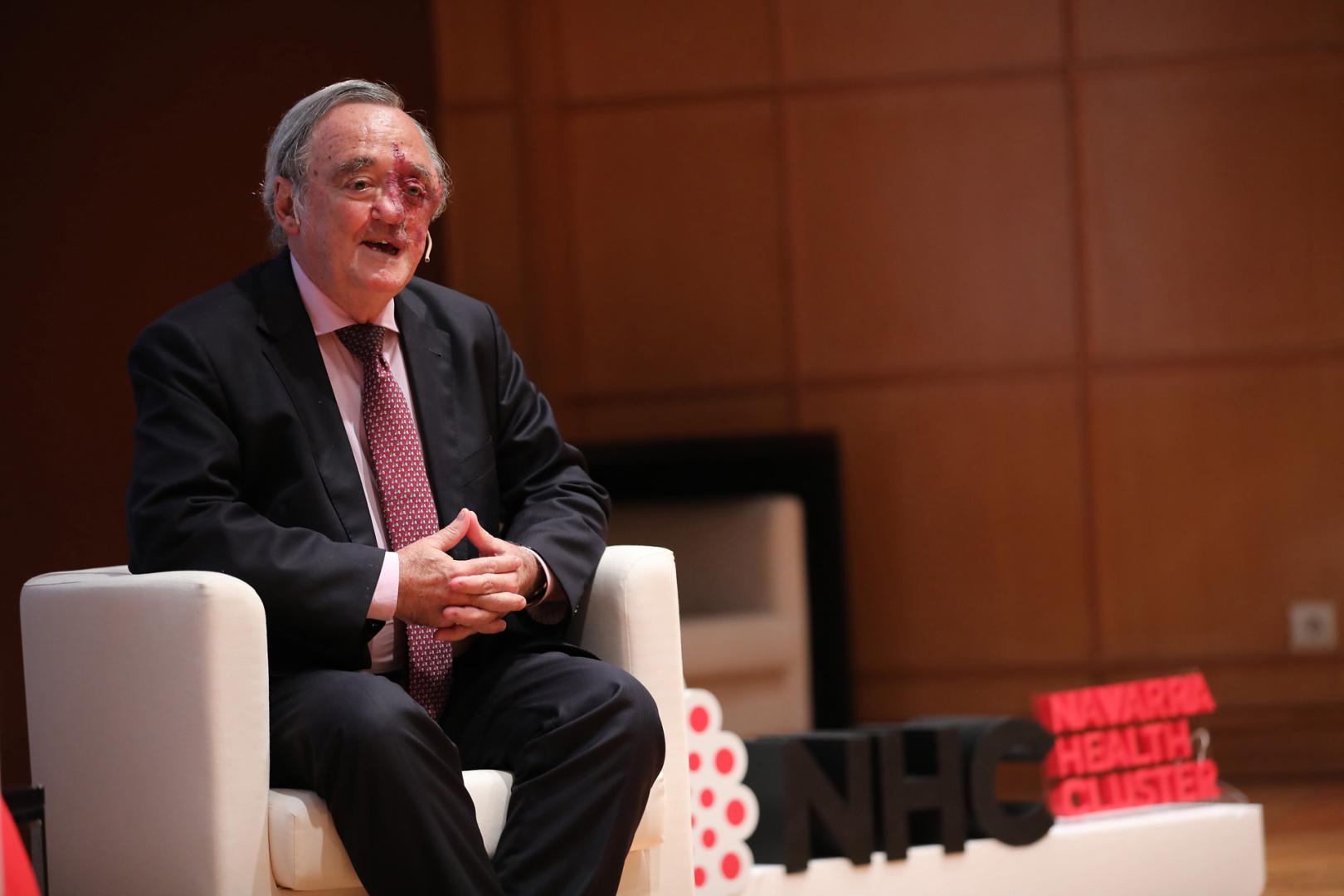 Mariano Barbacid, fotografiado en una visita en Pamplona en 2024