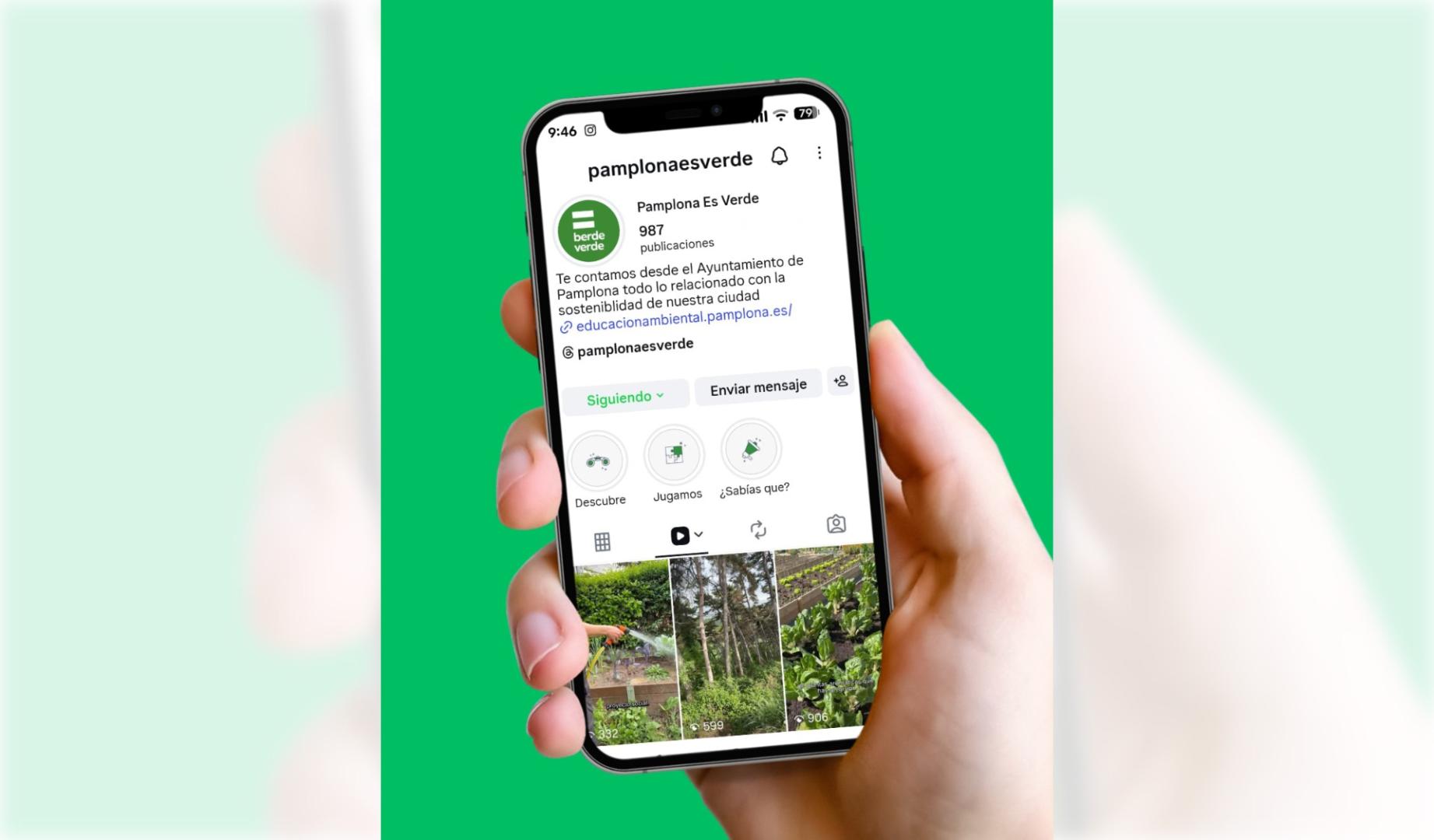 Aspecto del nuevo logotipo de @PamplonaEsVerde