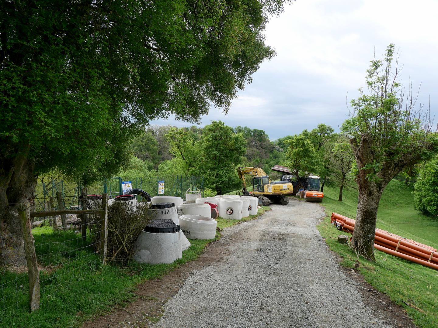 Imagen de las obras que se ejecutan para mejorar la capacidad de la depuradora en Itsaso.