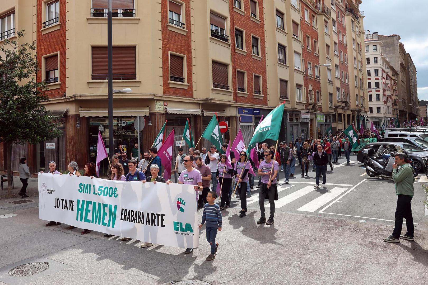 Fotos de la manifestación del sindicato ELA por el 1 de mayo