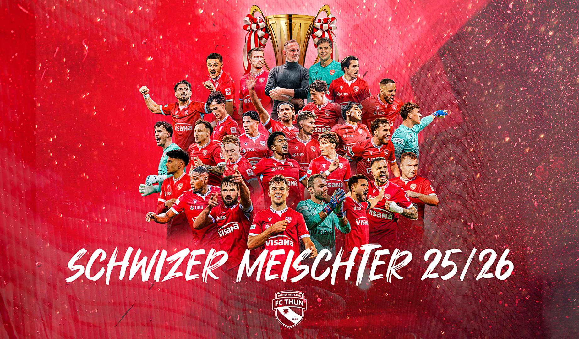 Imagen del FC Thun de su página web celebrando su primer título de campeón de la liga suiza