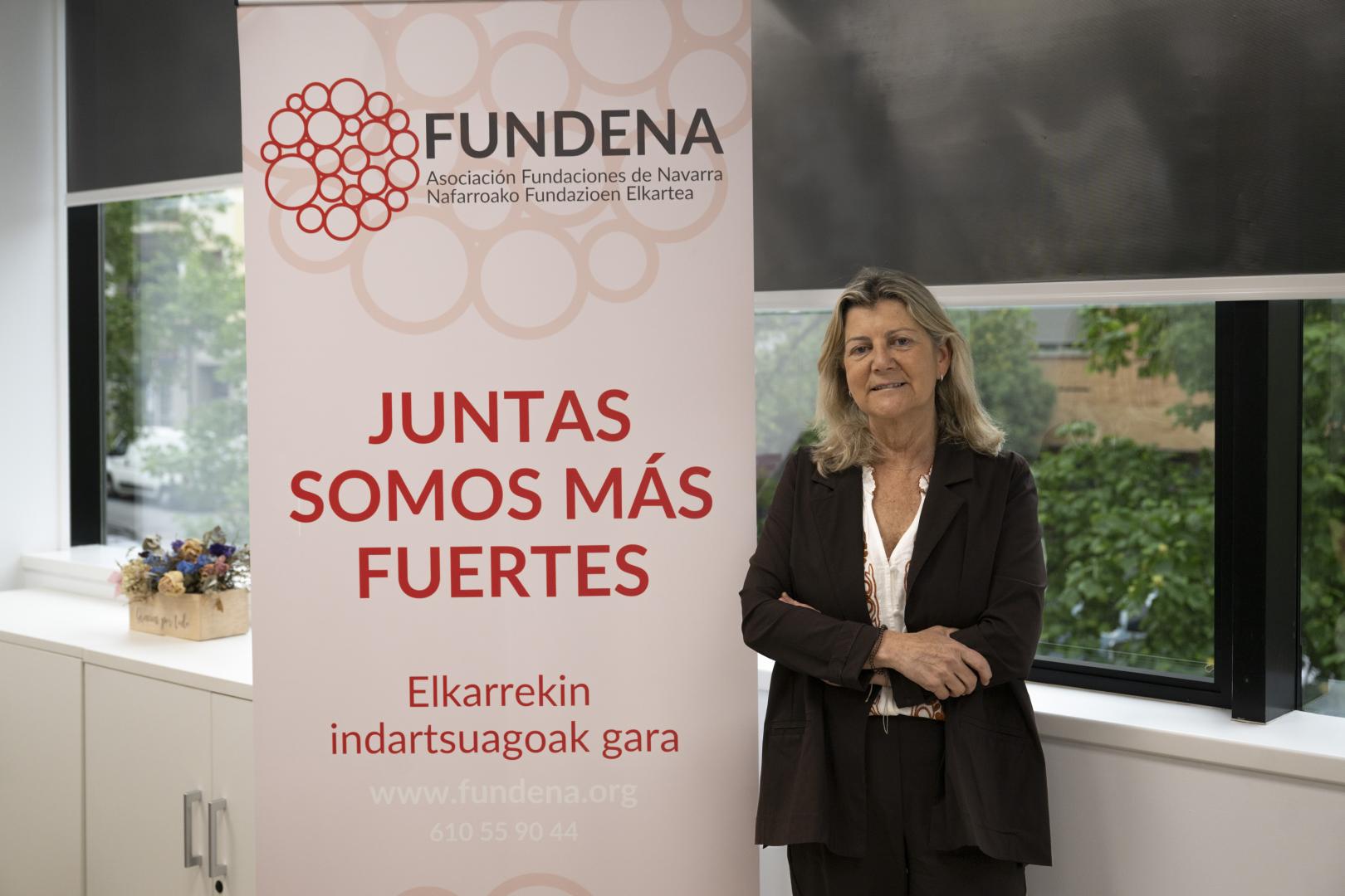 La nueva presidenta de Fundena (asociación de fundaciones de Navarra), Gemma Botín, en la sede de la entidad. La pamplonesa es la subdirectora gerente de innovación y proyectos de Fundación Caja Navarra.