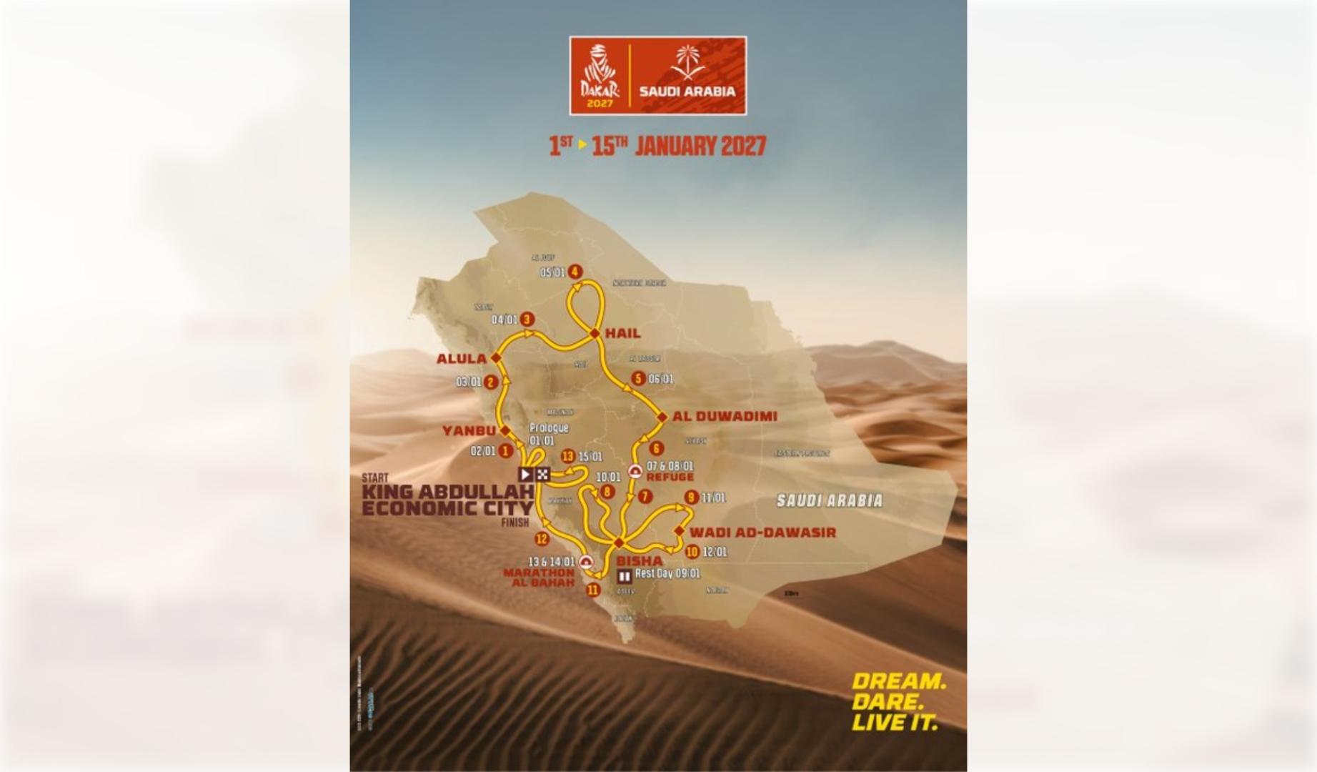 Etapas del Dakar 2027, presentados este martes 5 de mayo
