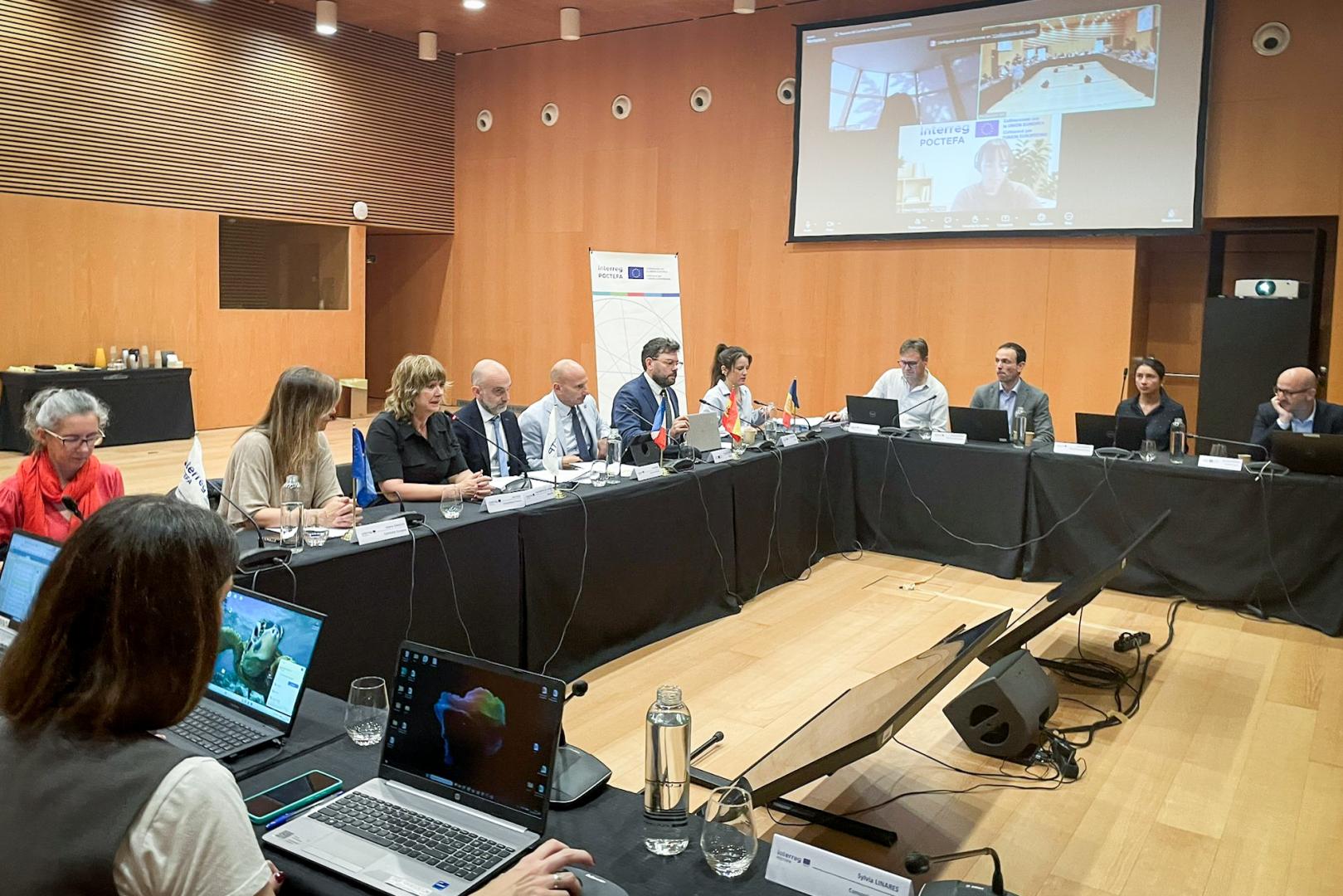 La vicepresidenta Ollo en el encuentro sobre comunidades temáticas de Protección Civil y Cambio Climático.