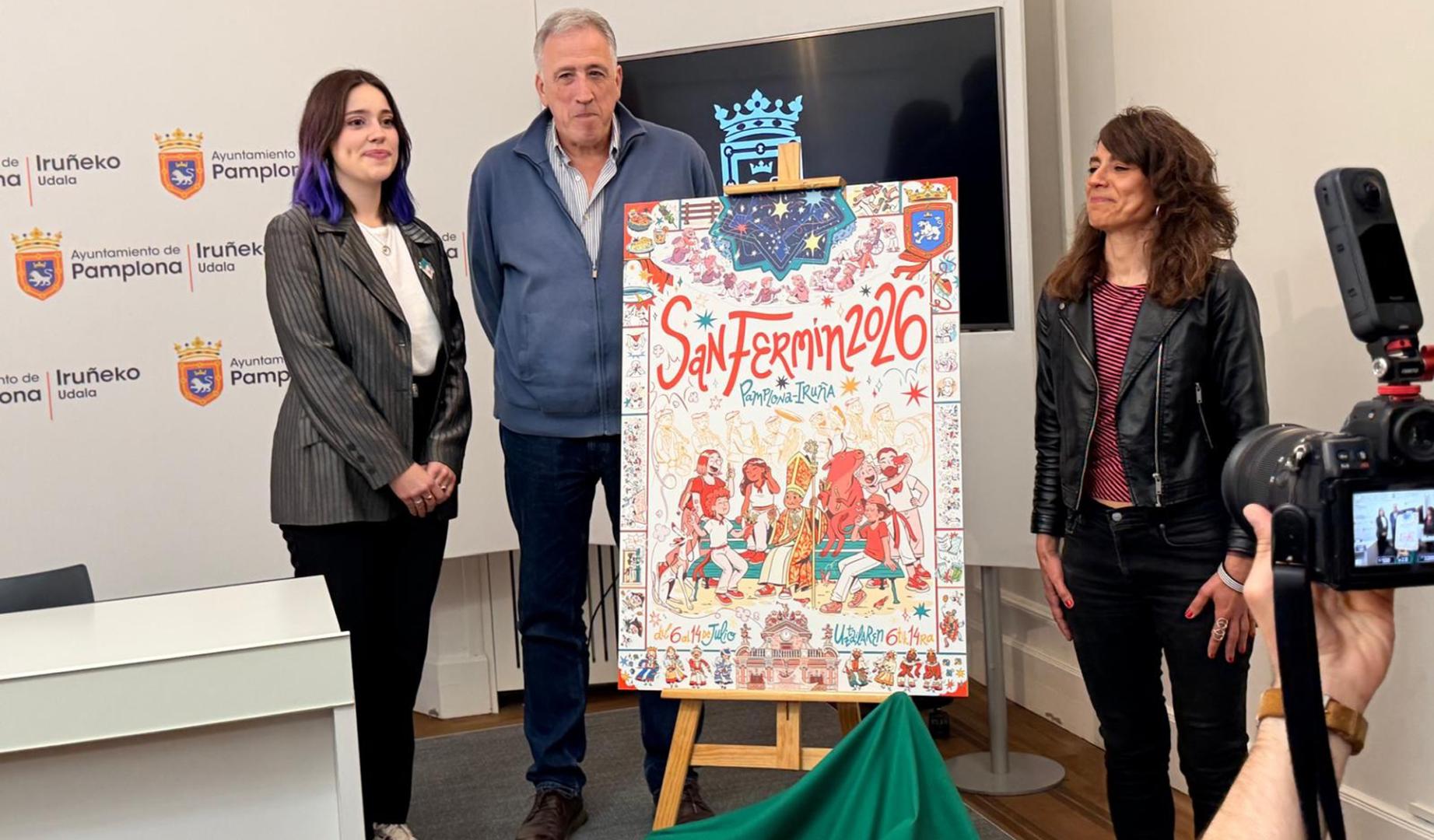 El cartel ‘La Cuadrilla’, de Marta Garatea Almagro, será la imagen de los Sanfermines 2026