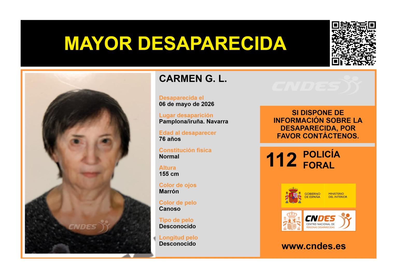 Aviso del Centro Nacional de Personas Desaparecidas