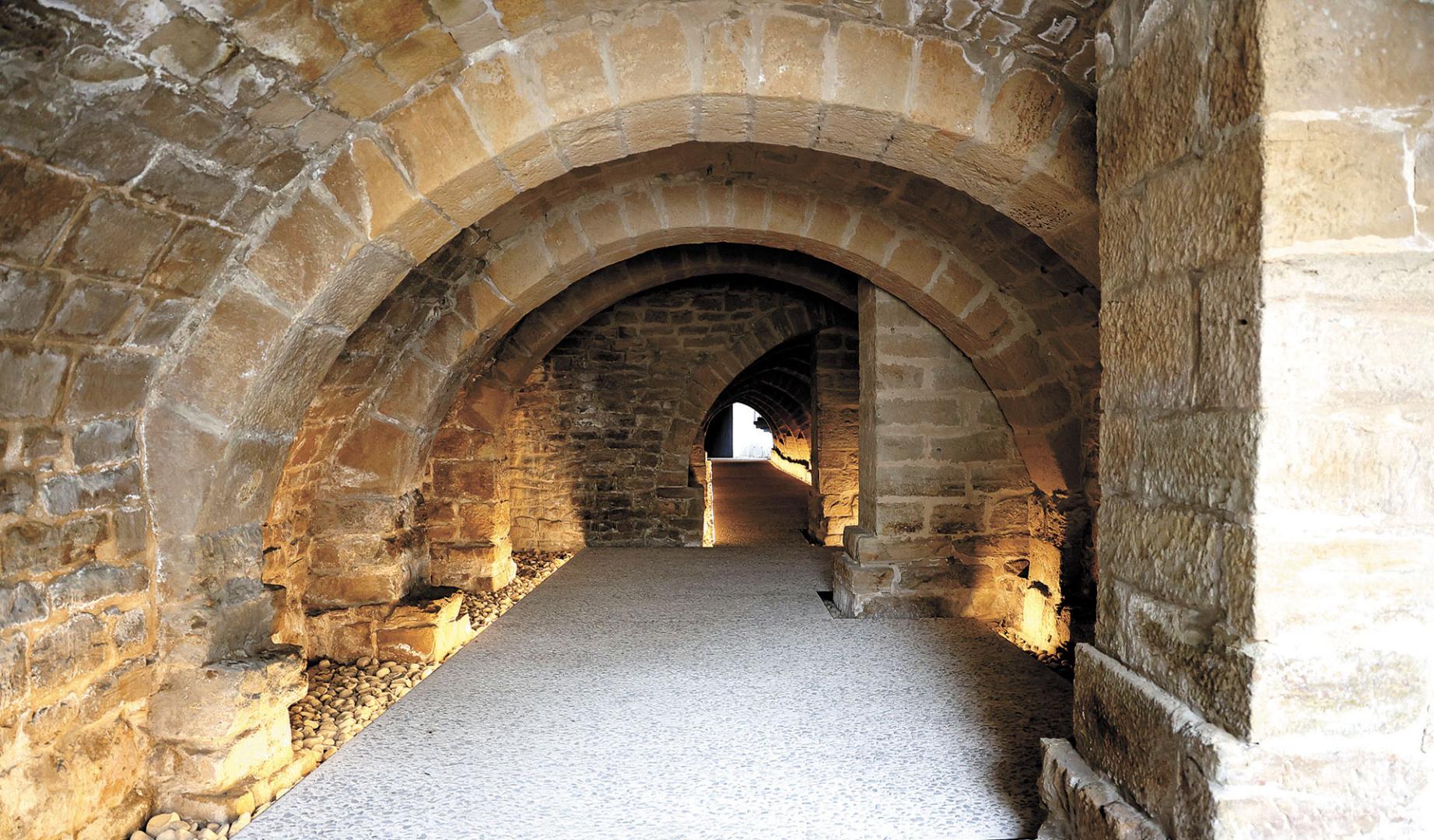 Vista del interior de las galerías medievales, recientemente restauradas.