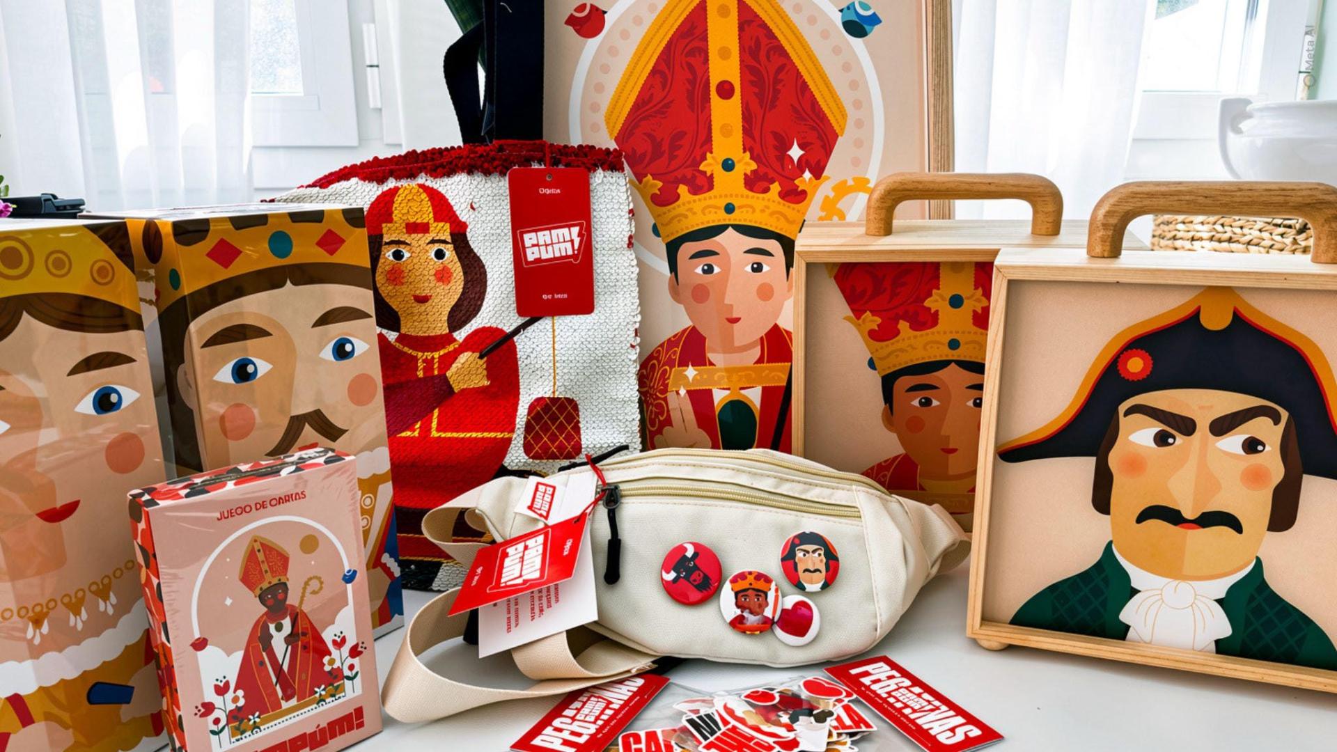 Varios de los productos de San Fermín comercializados por Pampúm!