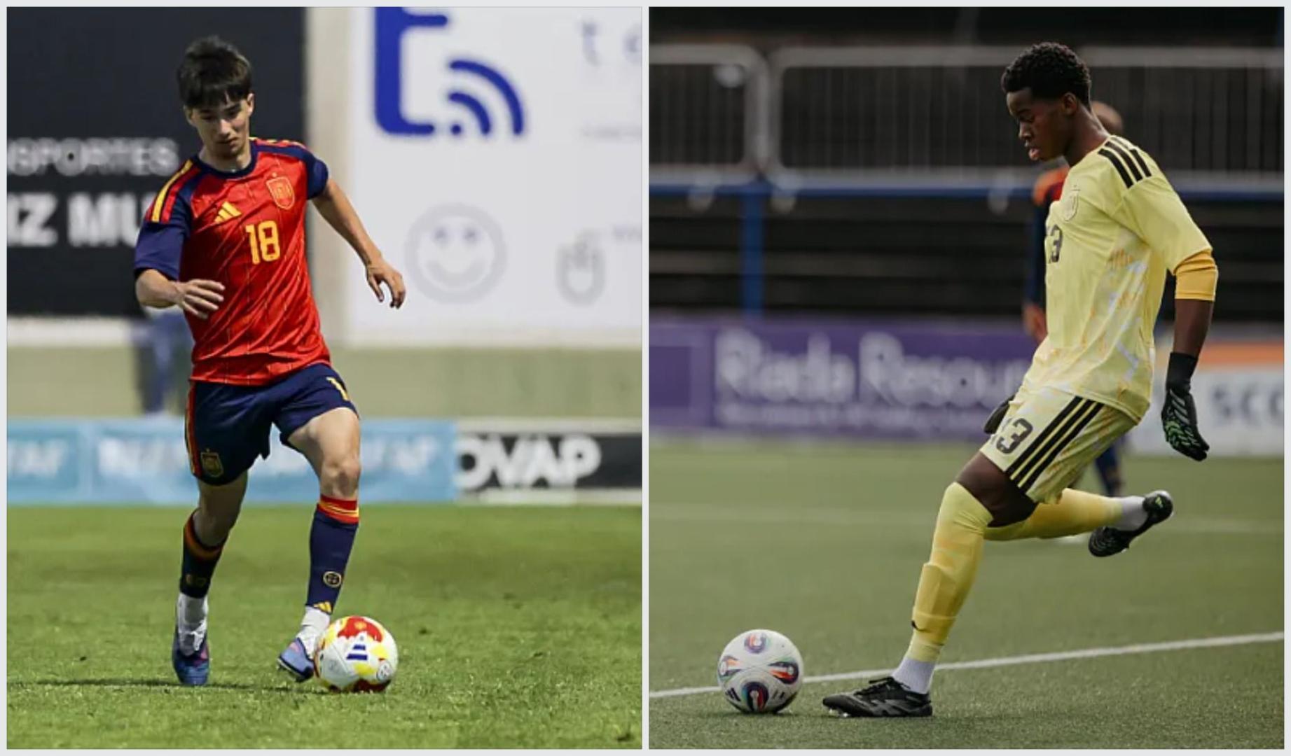 Mikel Urrestarazu y Darlington Chichoro, en partidos recientes con la sub 17