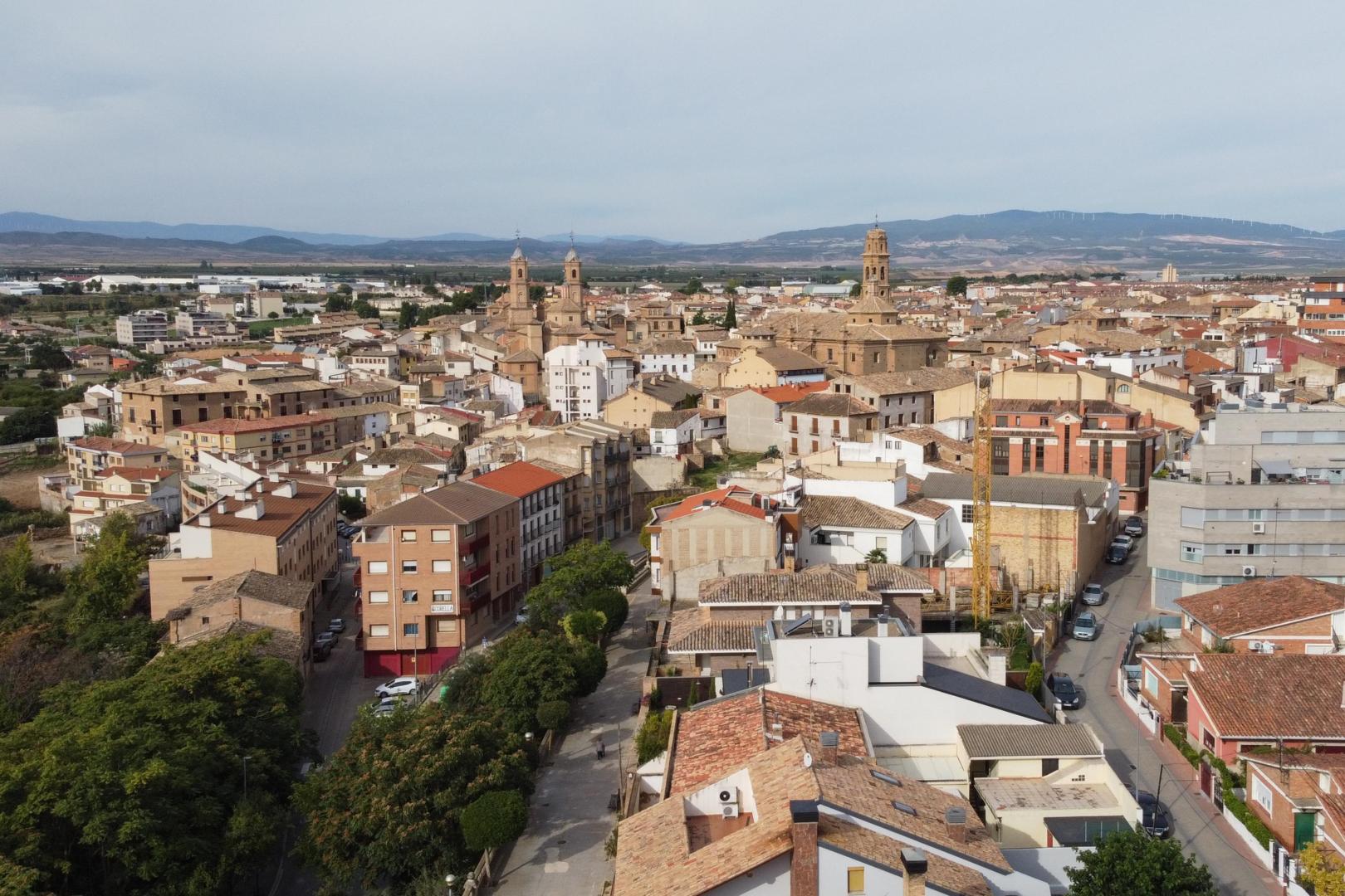 Imagen aérea del casco urbano de Corella