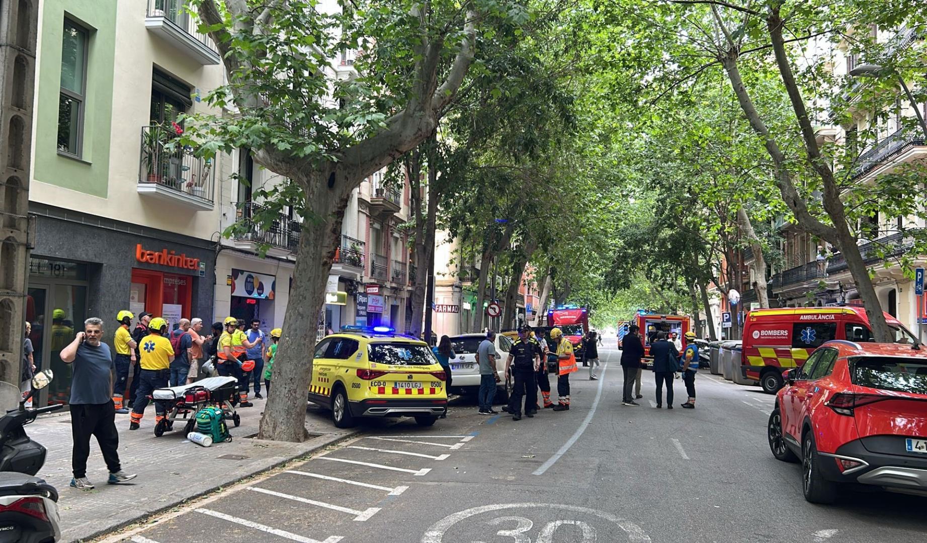 Foto de la explosión de una bombona de butano en Poblenou