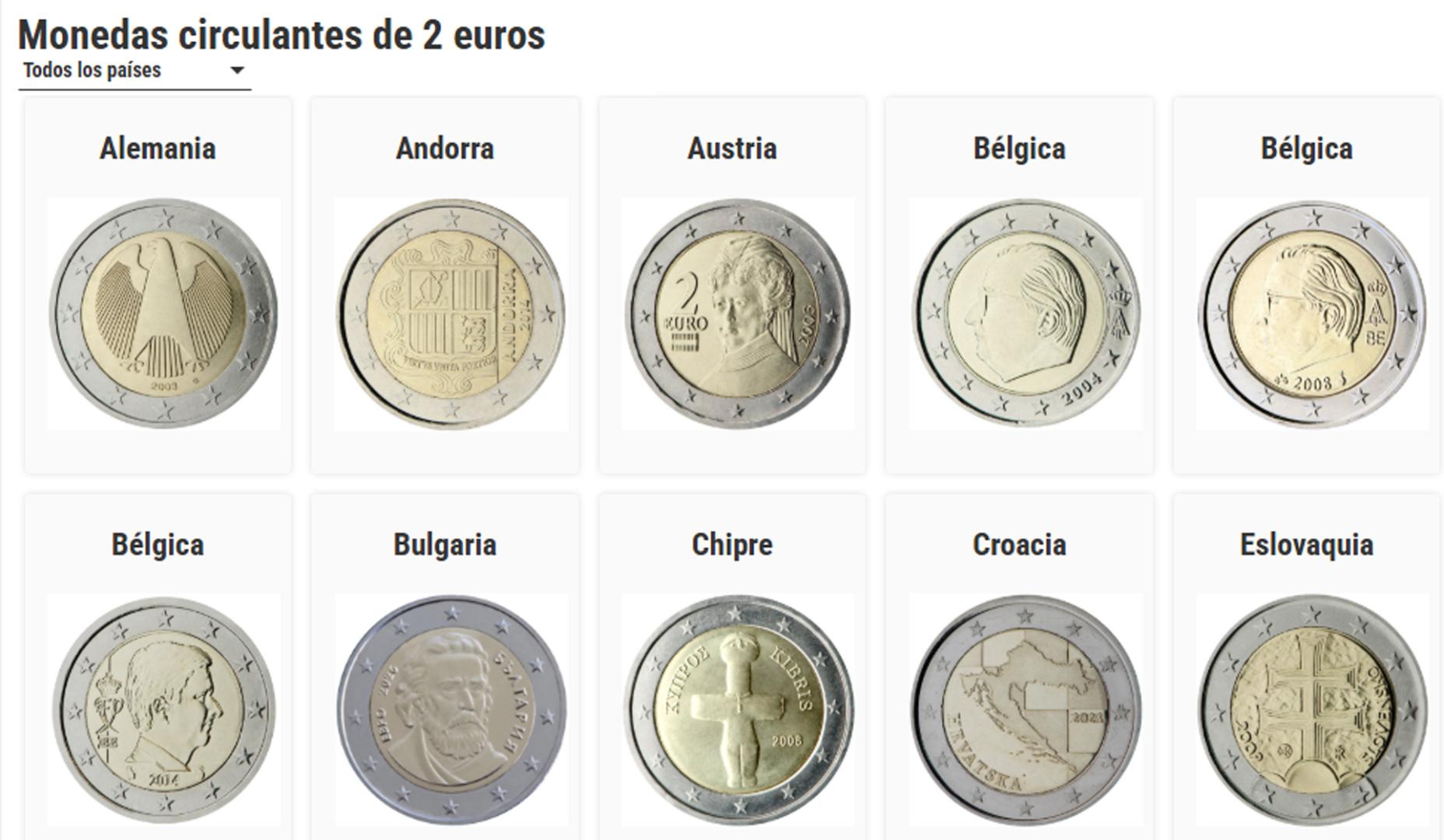 CONSULTA EN LA PARTE INFERIOR LA GUÍA COMPLETA CON LAS MONEDAS DE CIRCULACIÓN REGULAR DE 2 EUROS