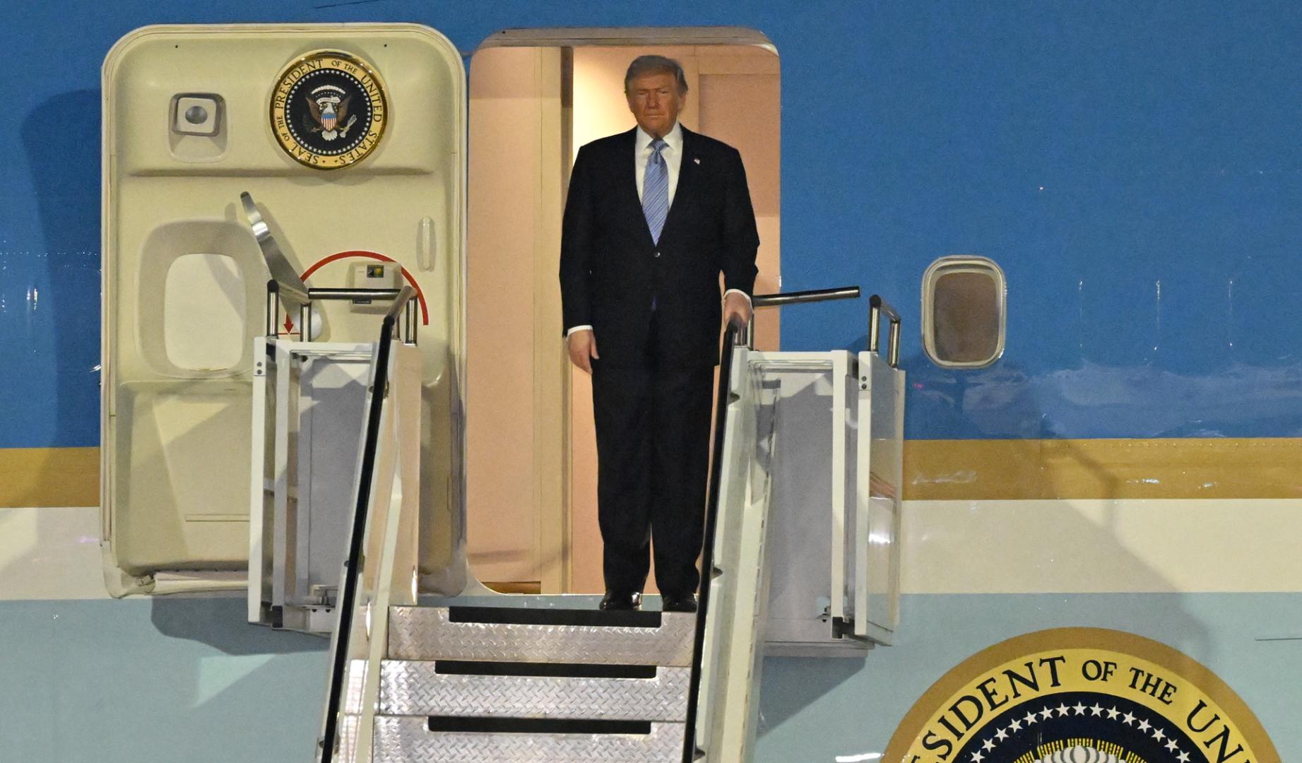 Donald Trump, a su llegada a Pekín