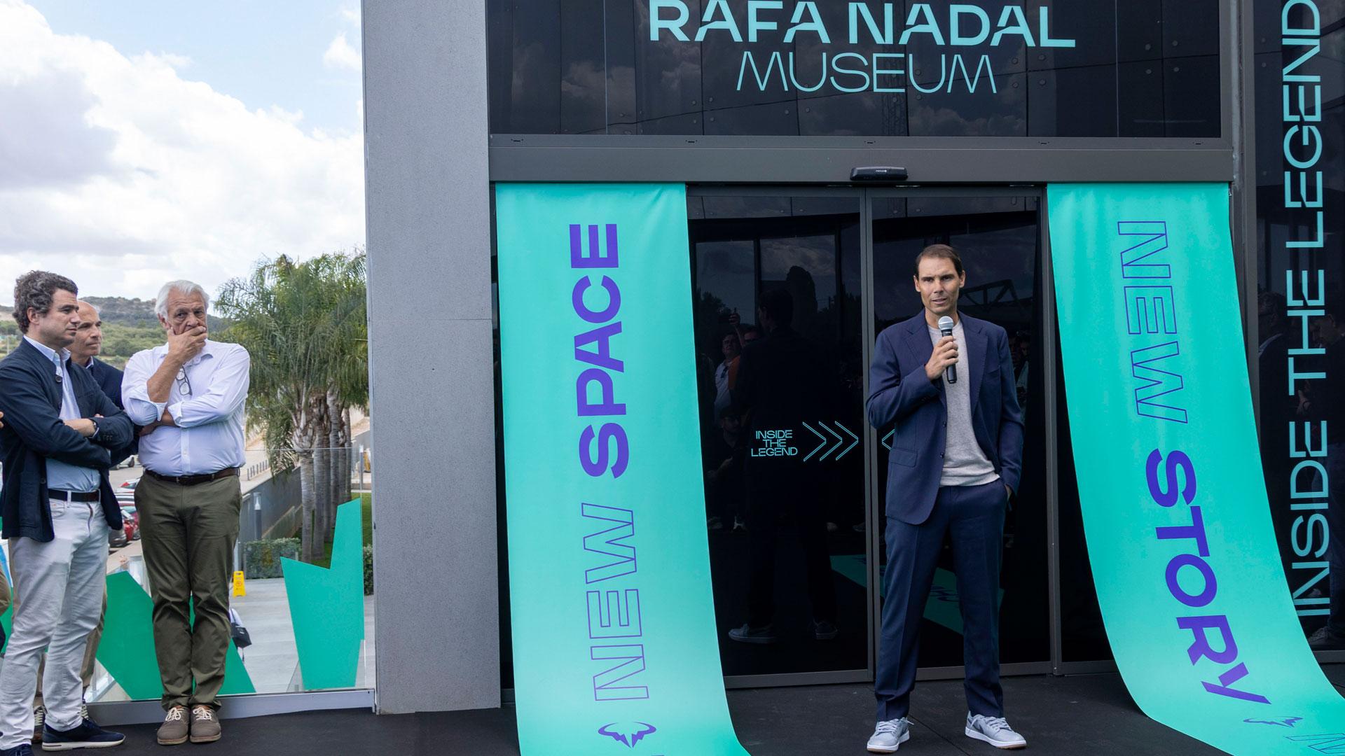 El extenista Rafa Nadal ha presentado el nuevo museo de su academia, este jueves en Manacor