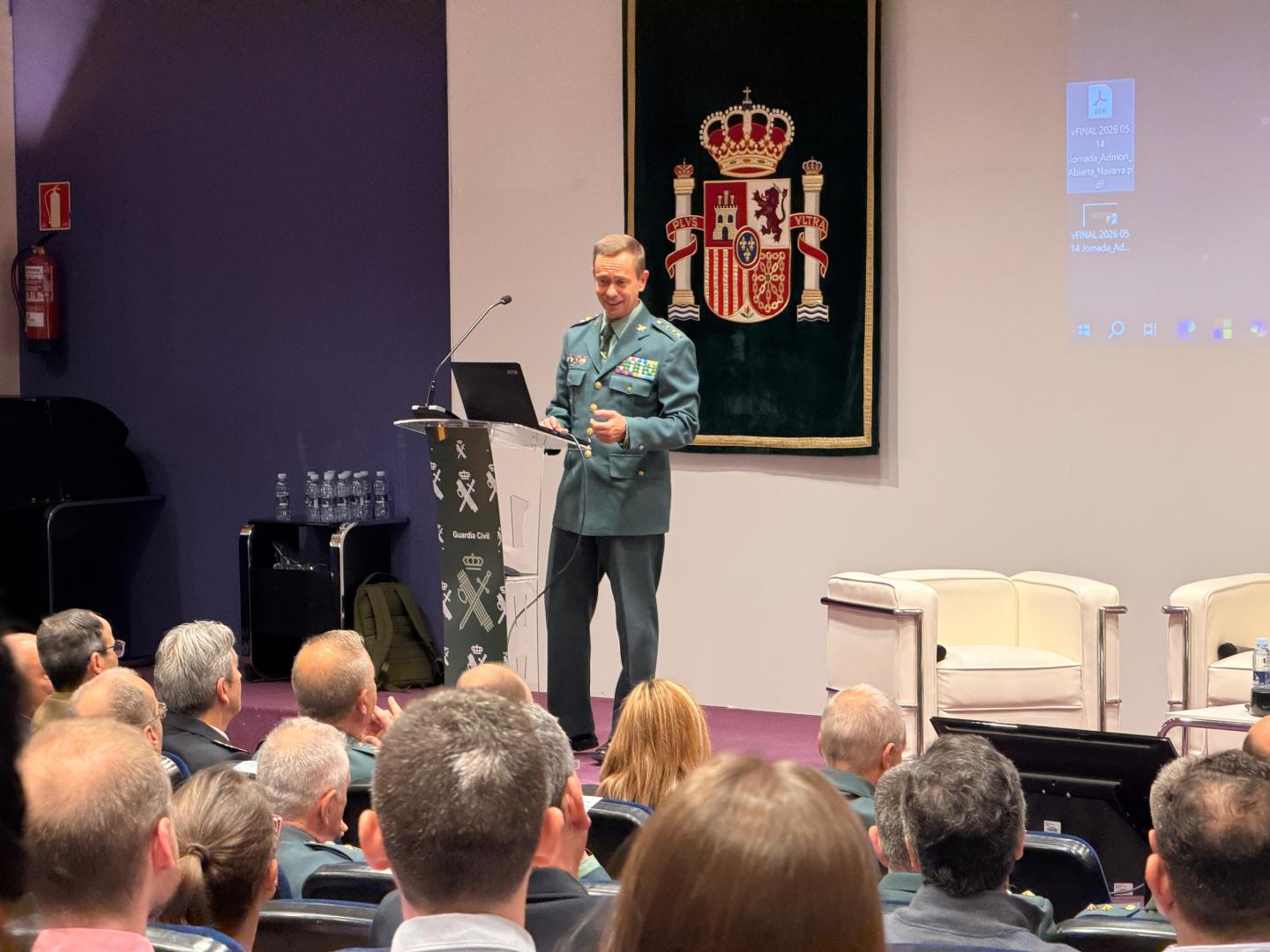 Momento de la ponencia de Alberto Aguilera Acuyo, de la Jefatura de Transformación Digital y Ciberseguridad de la Guardia Civil