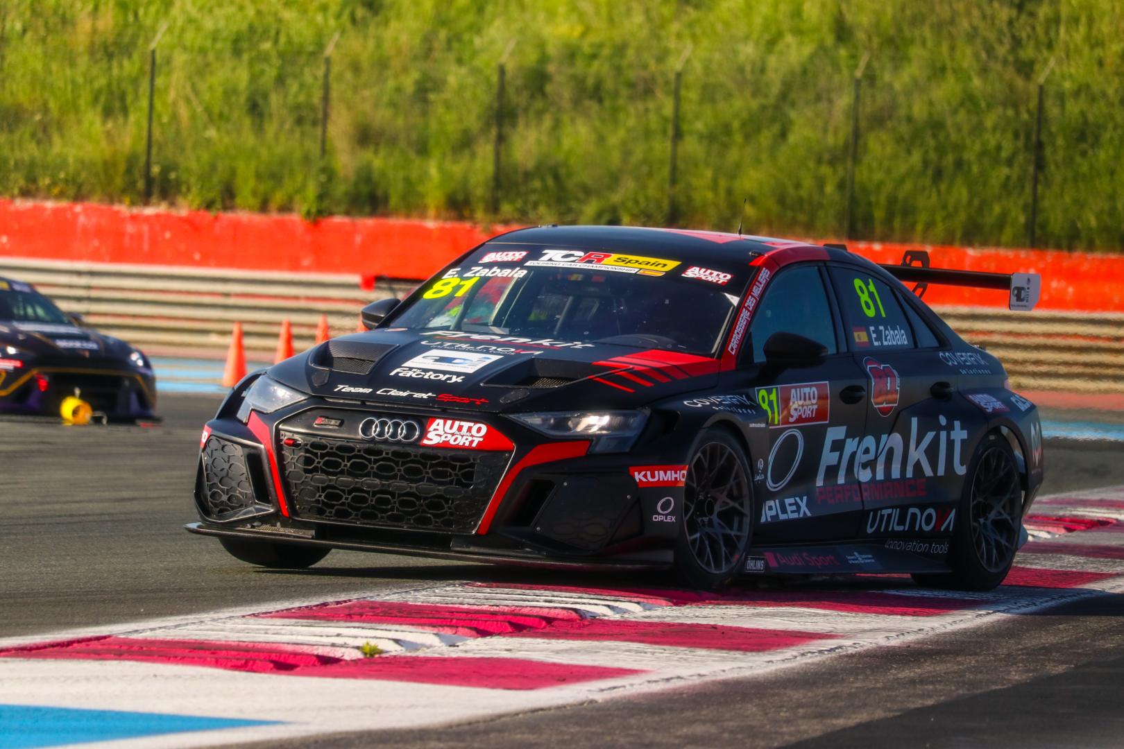 El Audi A3 RS3 TCR que pilota el navarro y con el que ha sumado, en lo que va de TCR Spain,  dos triunfos, un tercer puesto y un cuarto