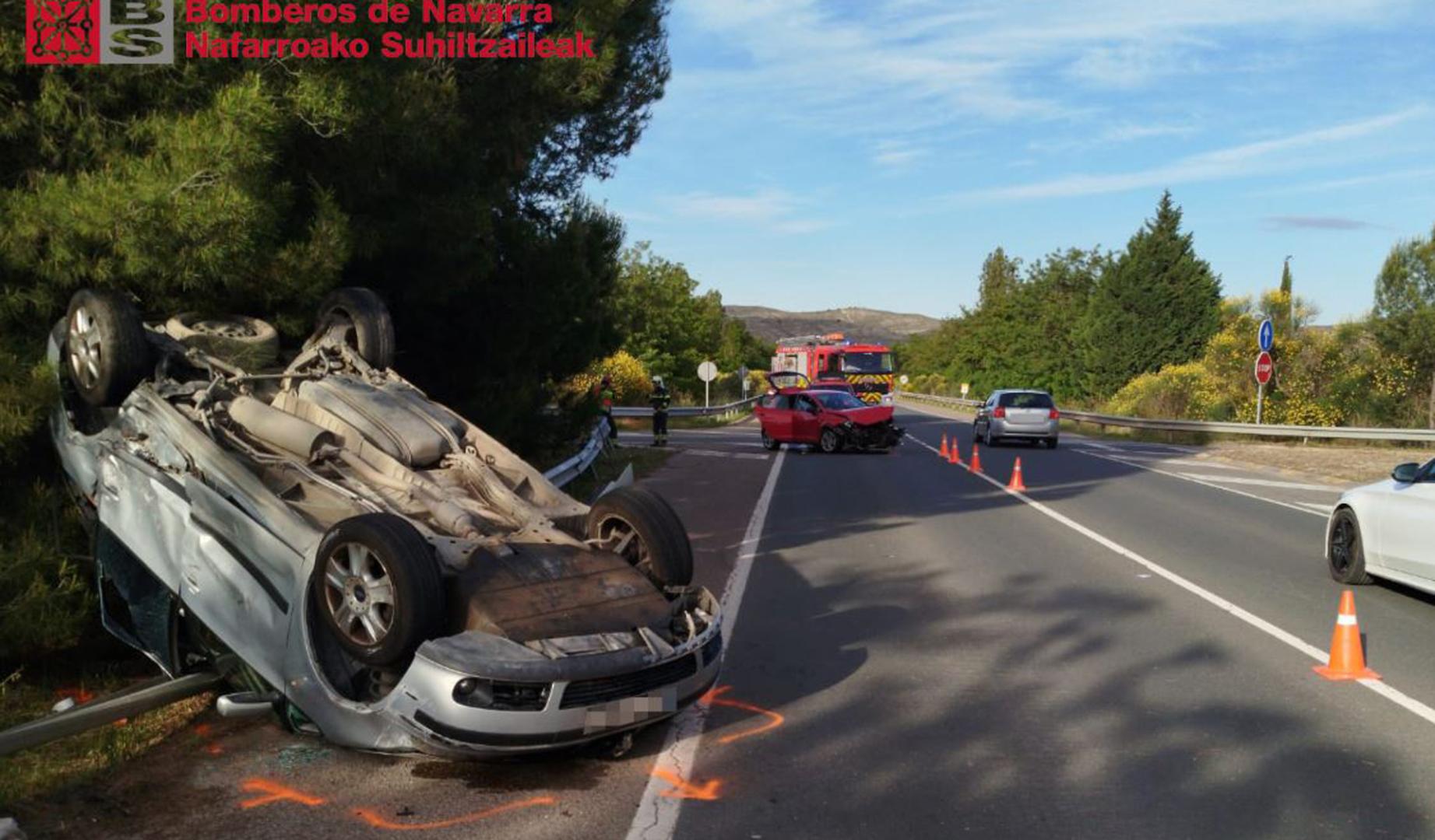 La colisión ha tenido lugar a la altura del pk. 1,1 de la carretera NA-6531