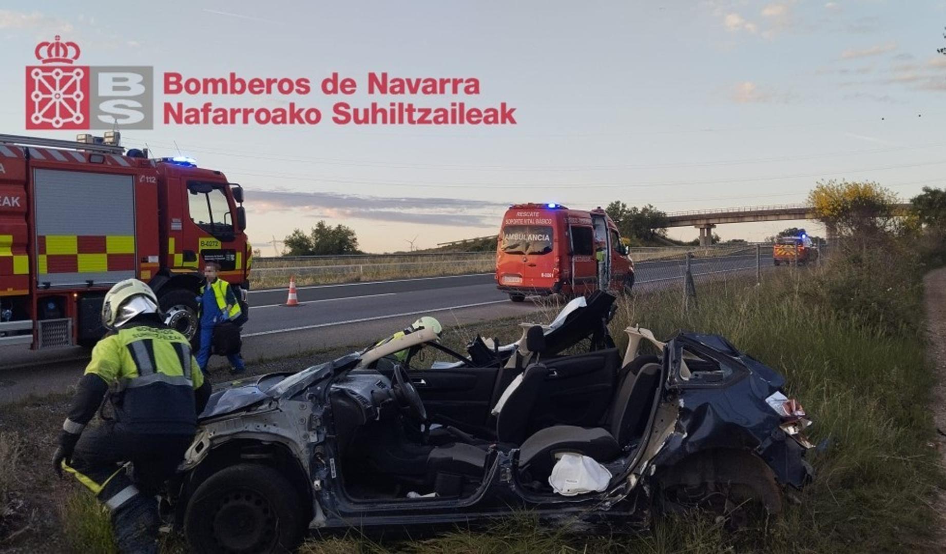 Herido tras sufrir una salida de vía en Castejón