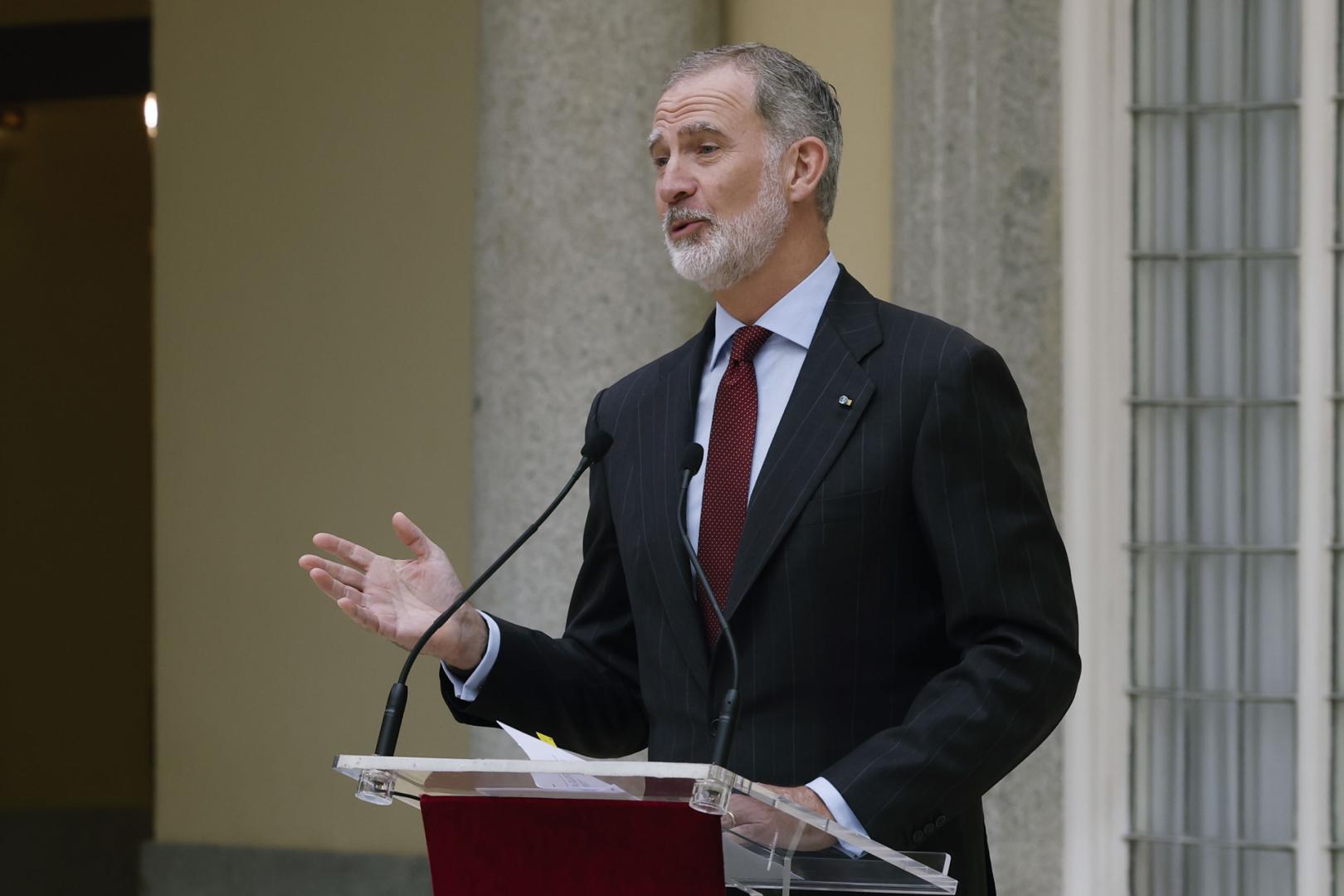 El rey Felipe VI, este lunes durante la entrega del Premio Enrique V. Iglesias al Desarrollo del Espacio Empresarial Iberoamericano