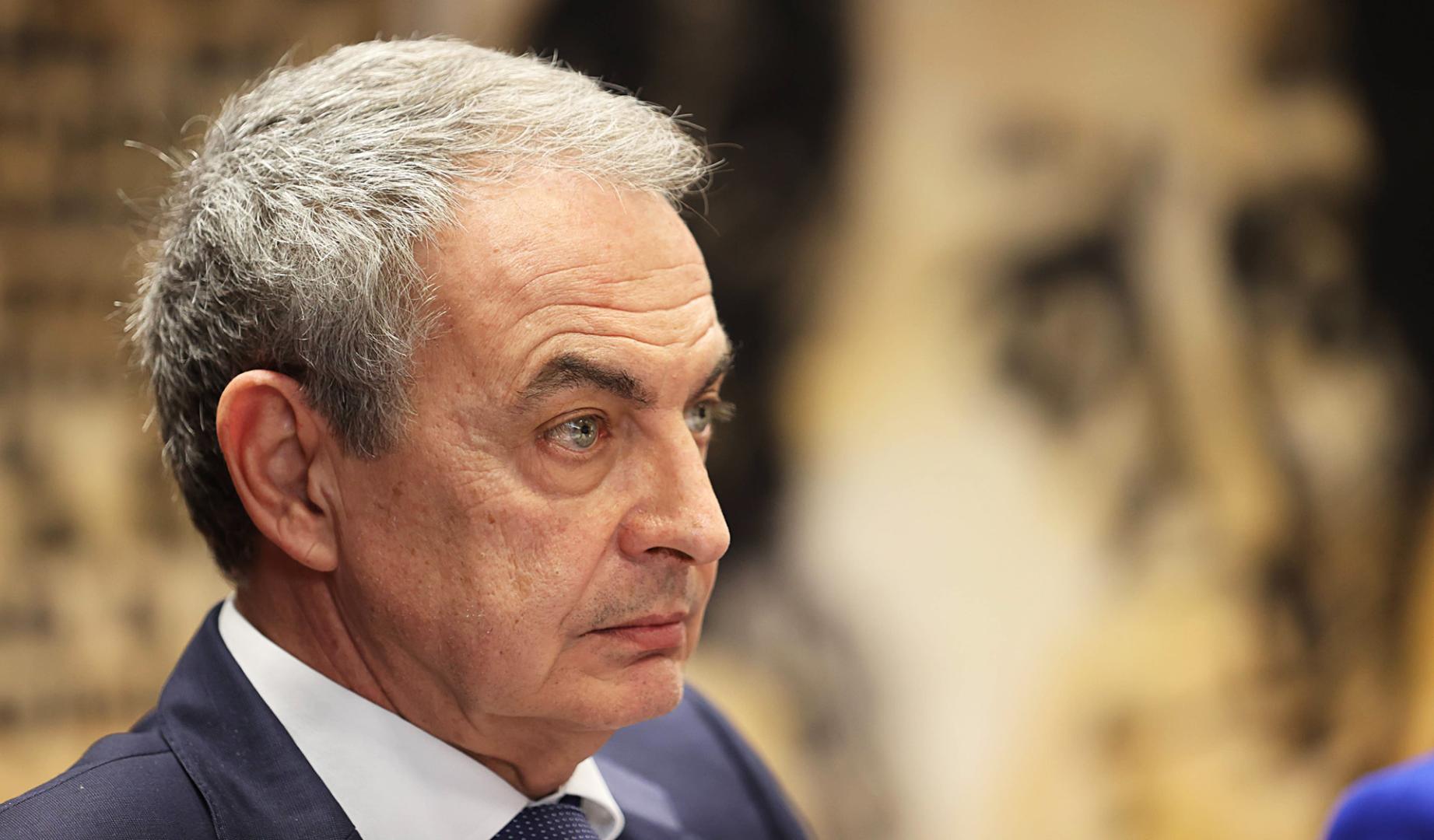 El expresidente Zapatero, durante su comparecencia en el Senado