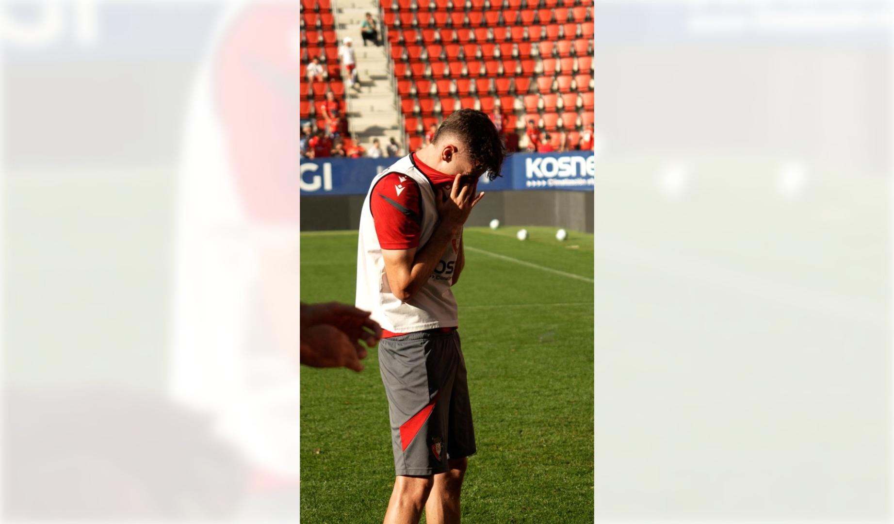 Aimar Oroz, del llanto a la alegría en El Sadar