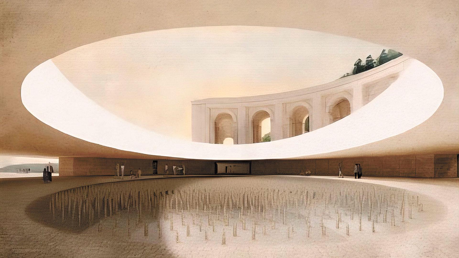 Propuesta presentada al concurso para la resignificación de Cuelgamuros por Pereda-Pérez Arquitectos en 2025