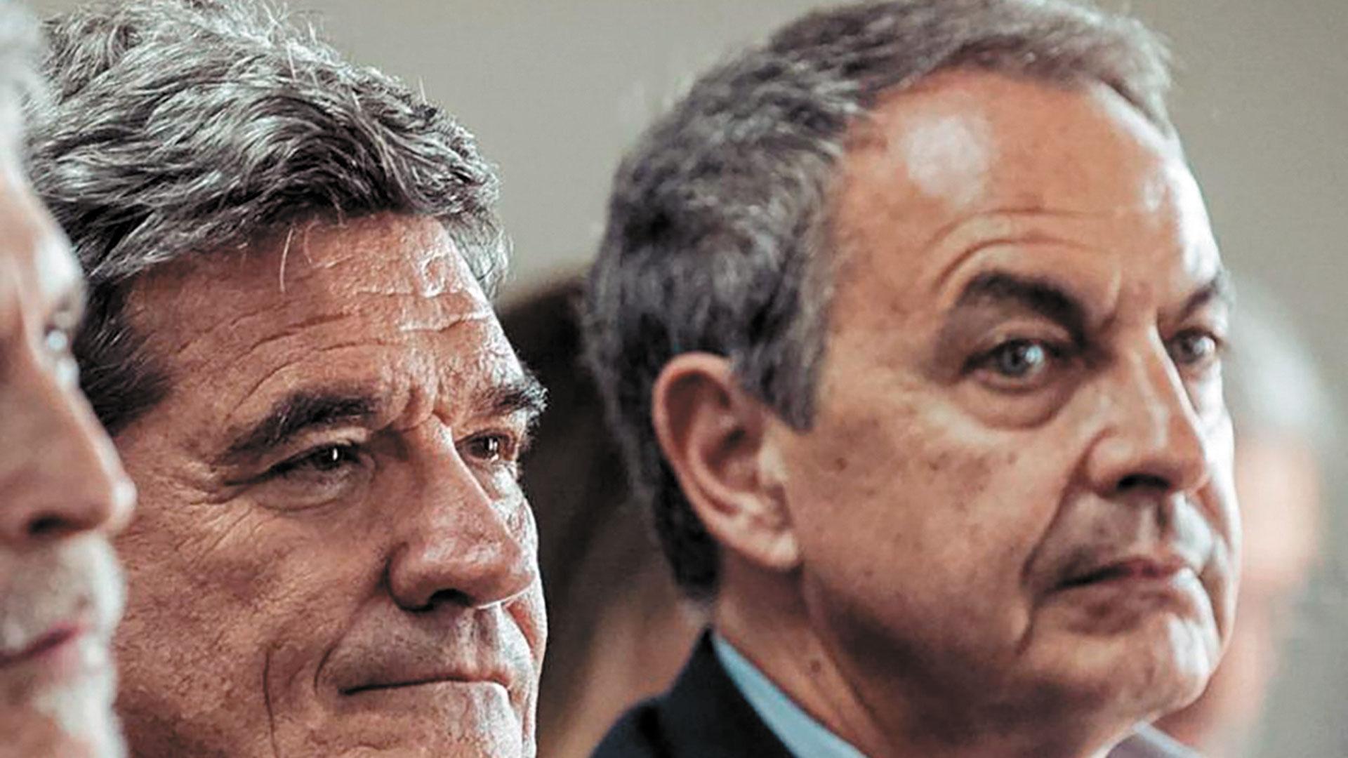 El hoy gobernador del Banco de España y antes ministro de Seguridad Social, José Luis Escrivá, junto al expresidente José Luis Rodríguez Zapatero