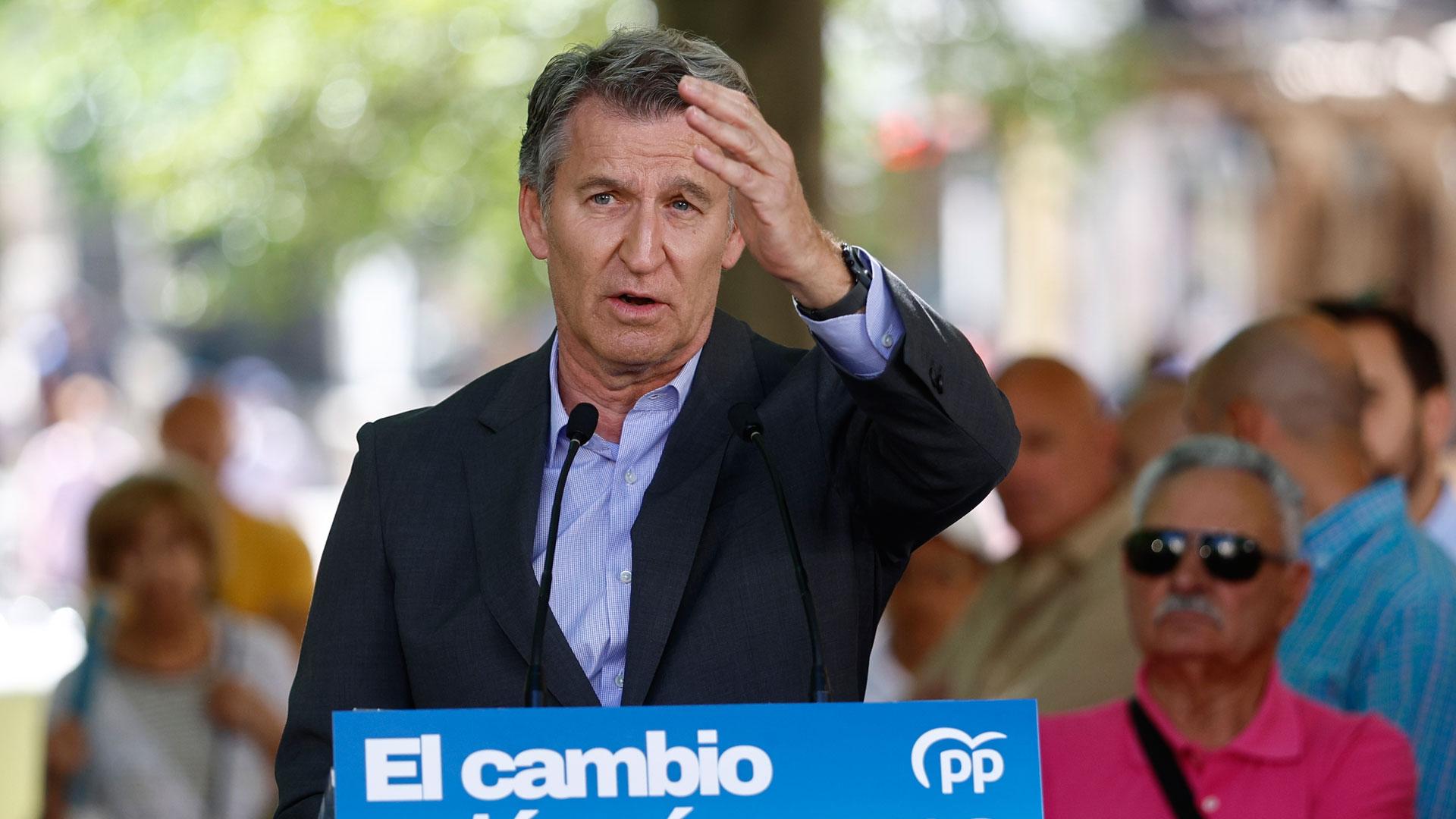 El presidente del Partido Popular, Alberto Núñez Feijóo, participa en un acto con motivo del 3º aniversario de las elecciones municipales y autonómicas