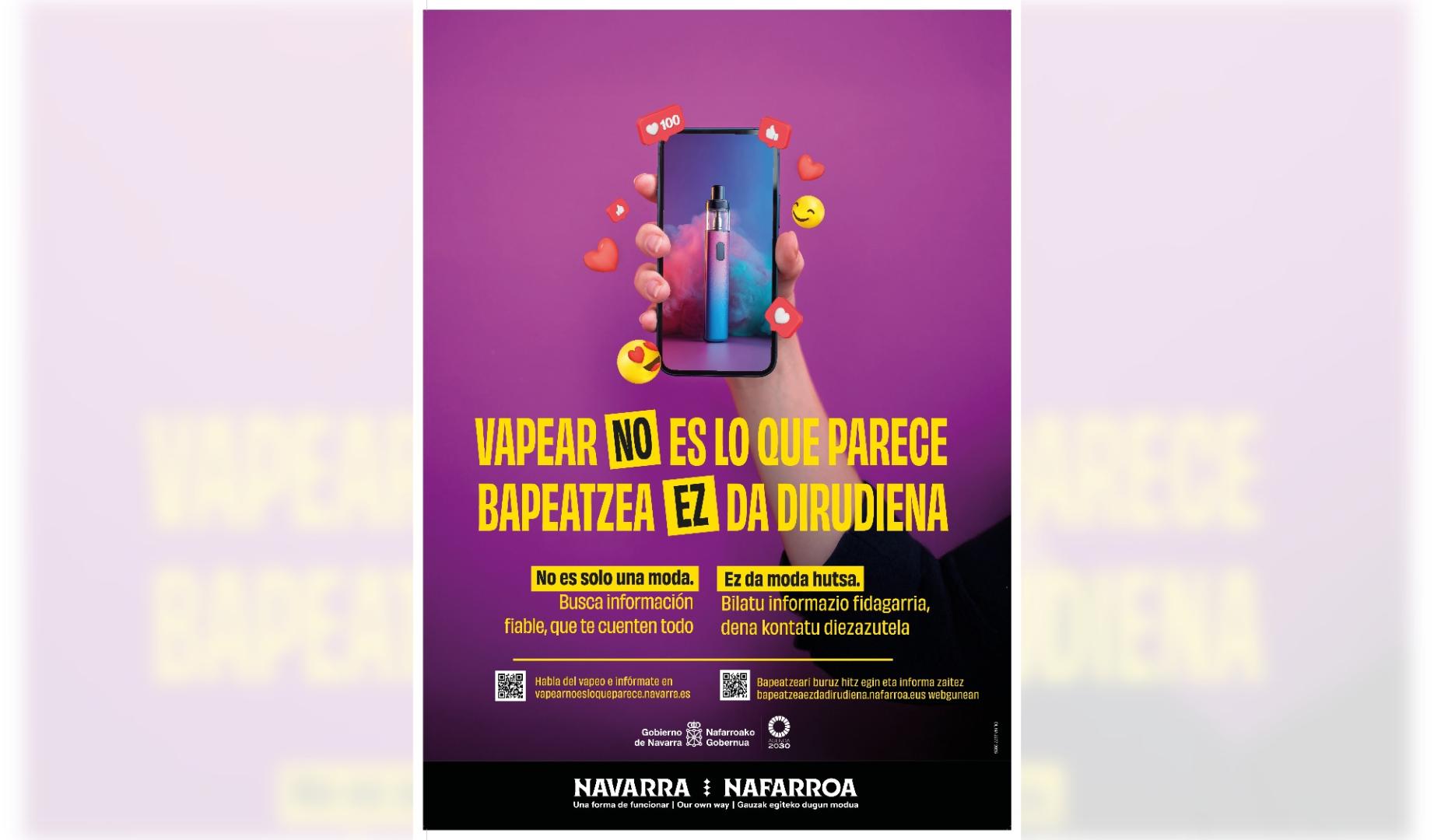 Imagen del cartel de la campaña del Gobierno de Navarra por el Día Mundial Sin Tabaco