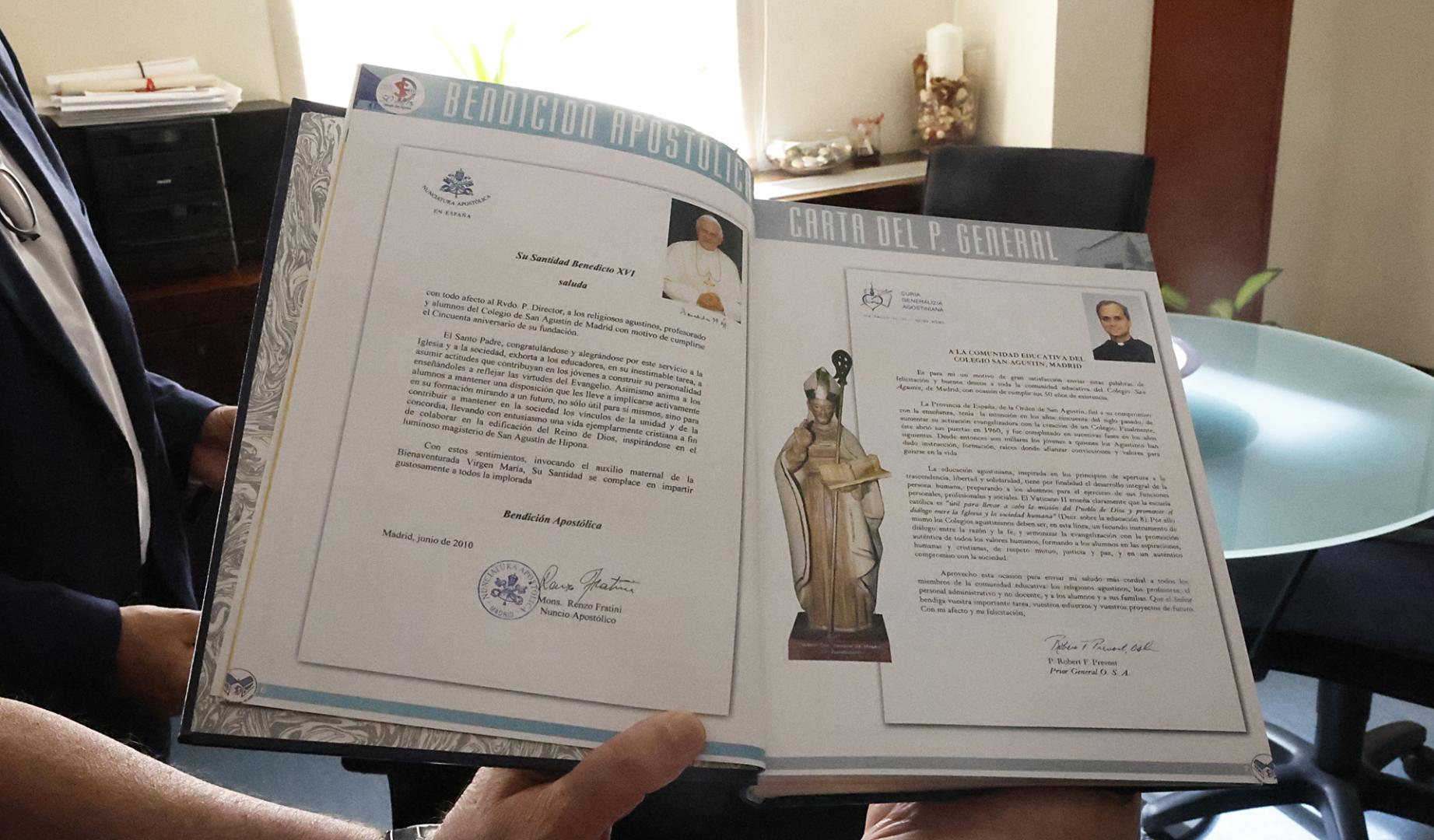 Detalles del viaje del Papa al colegio San Agustín de la capital, al que acudió en 2010 a celebrar su 50 aniversario y volvió en agosto de 2011