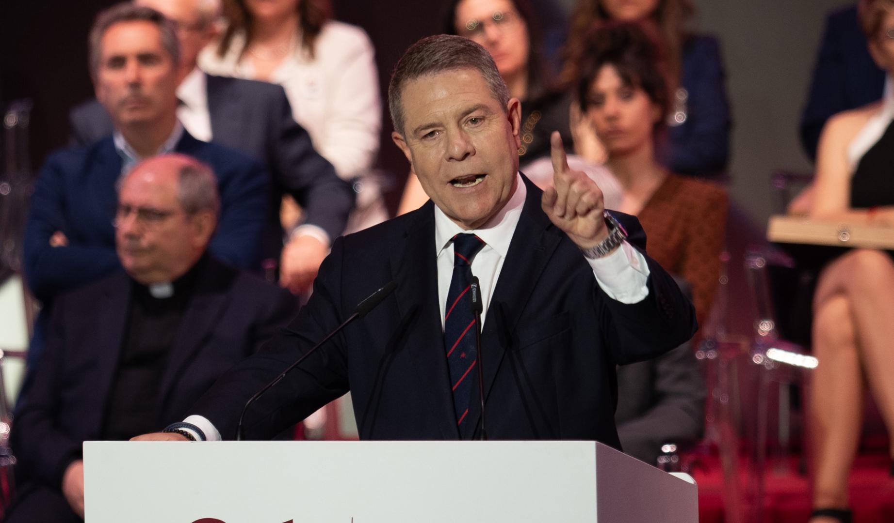 El jefe del Gobierno autonómico Emiliano García-Page, este domingo en Cuenca