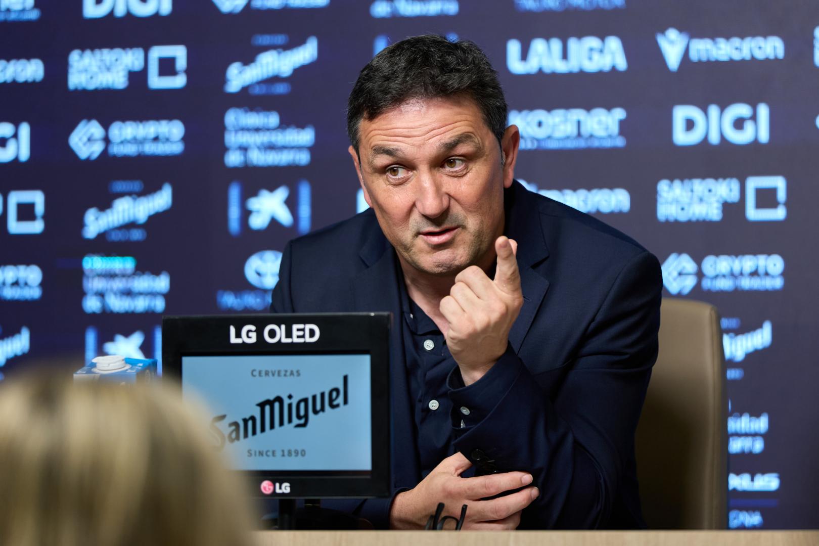 Braulio Vázquez, la semana pasada en la sala de prensa de El Sadar