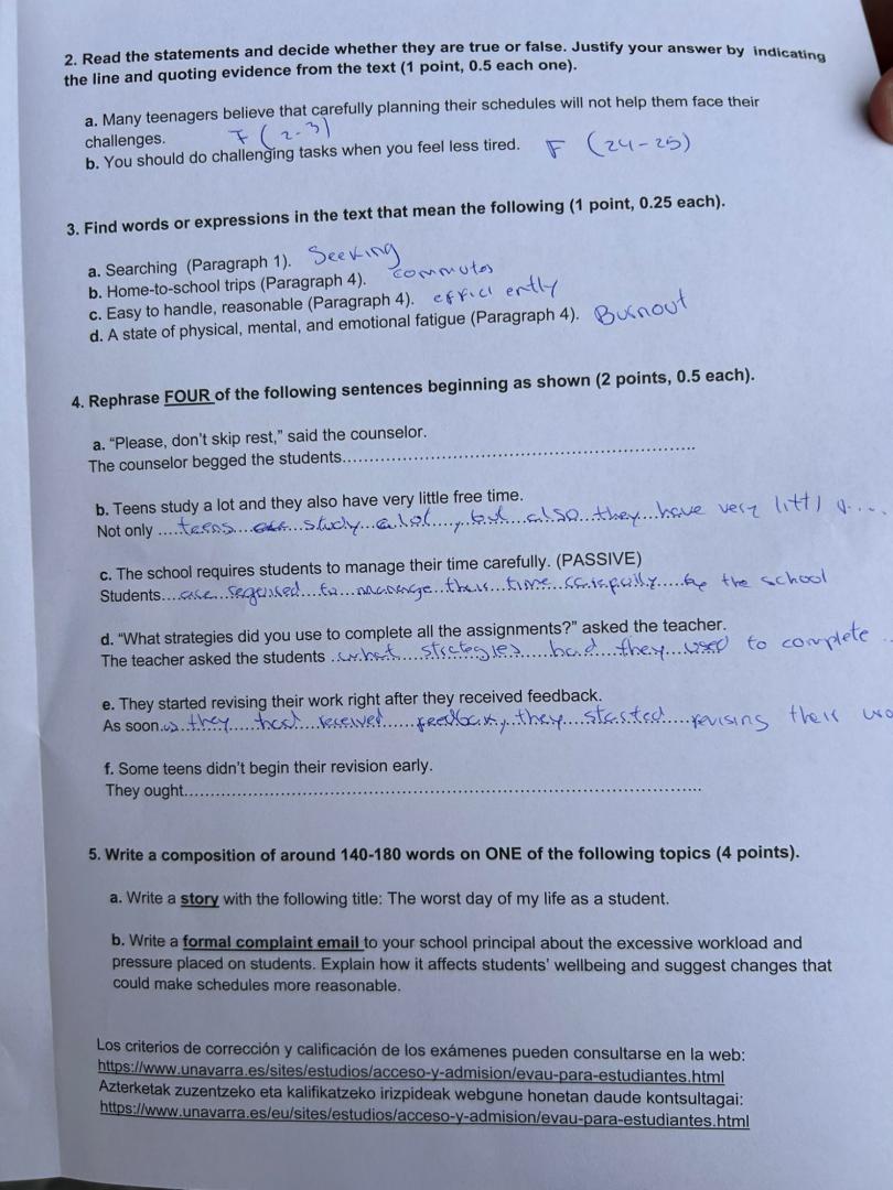 Examen PAU Inglés 2026
