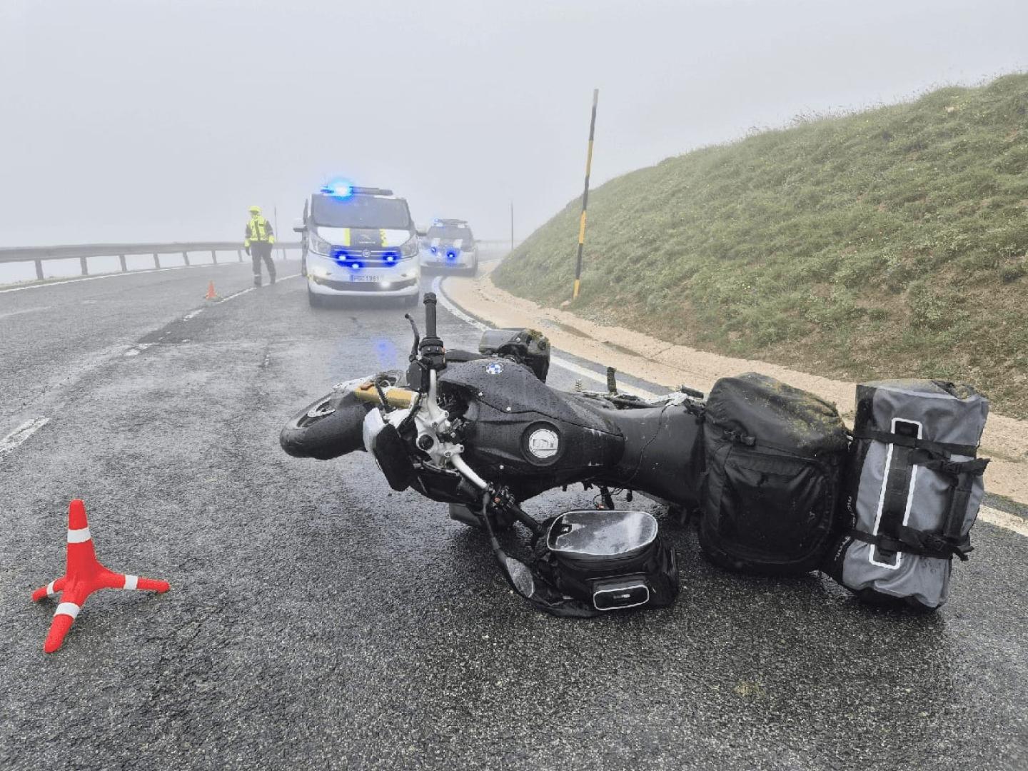 Estado en el que ha quedado la moto del fallecido