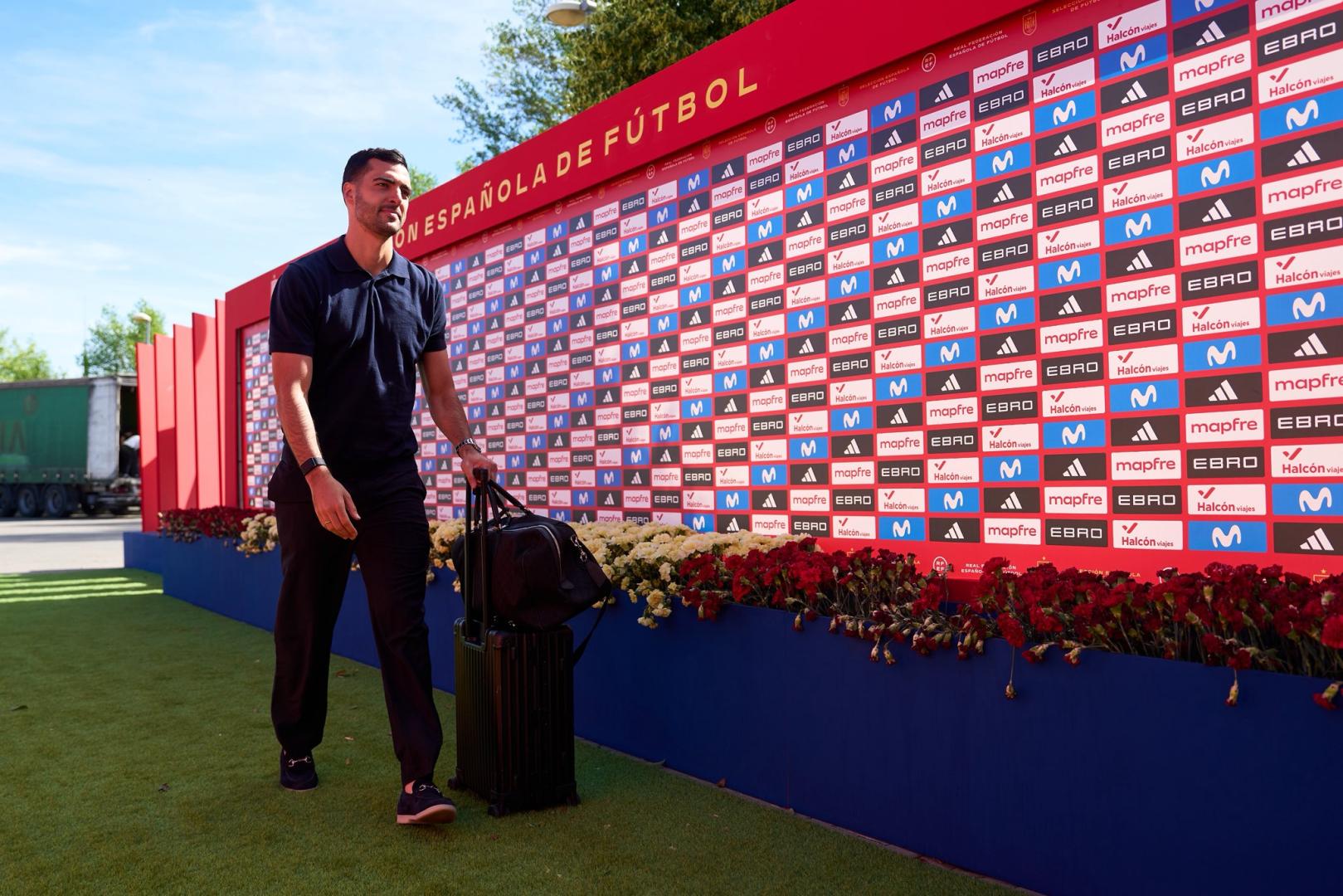 Mikel Merino a su llegada a Las Rozas