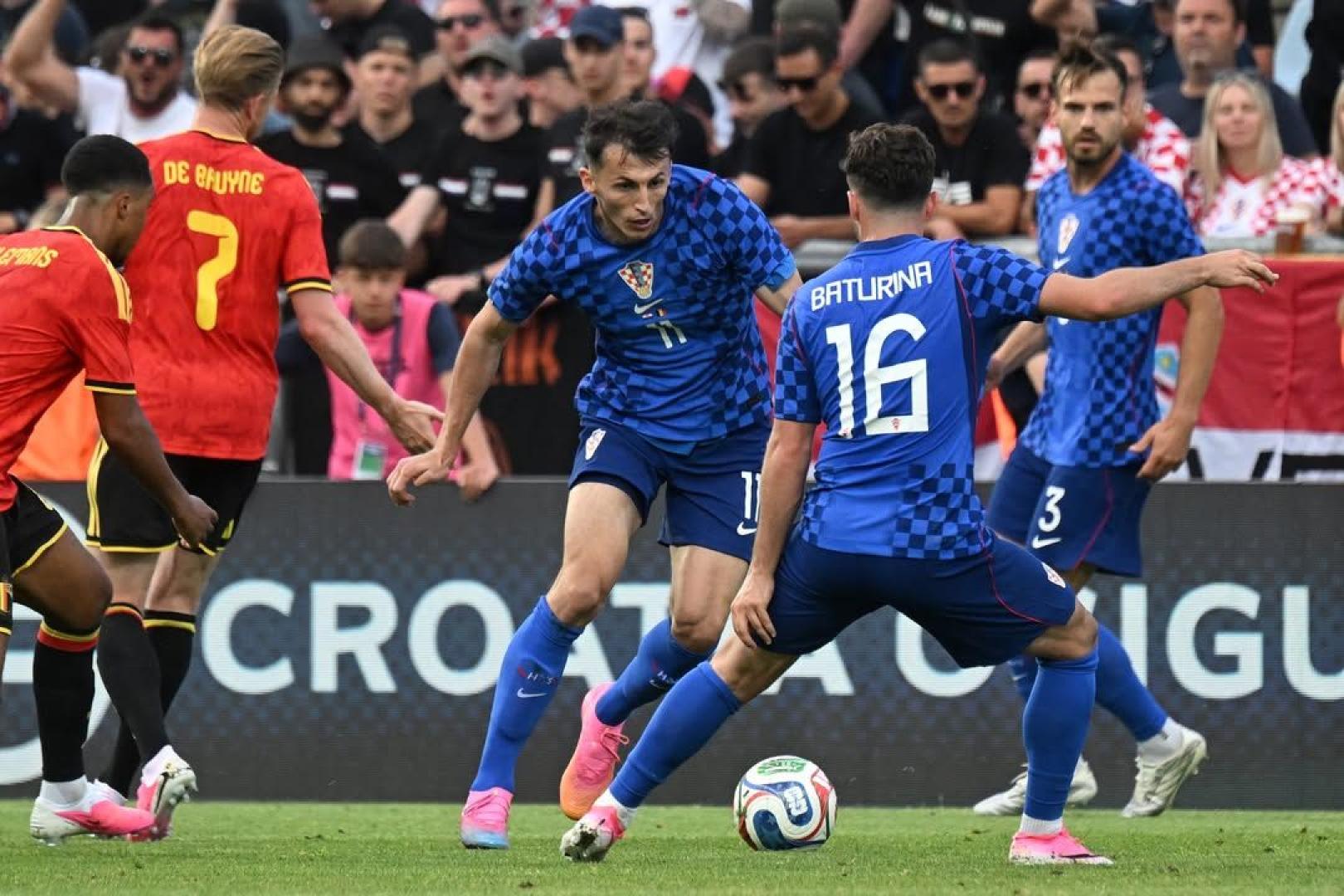 Ante Budimir,  en el último partido amistoso de Croacia contra Bélgica