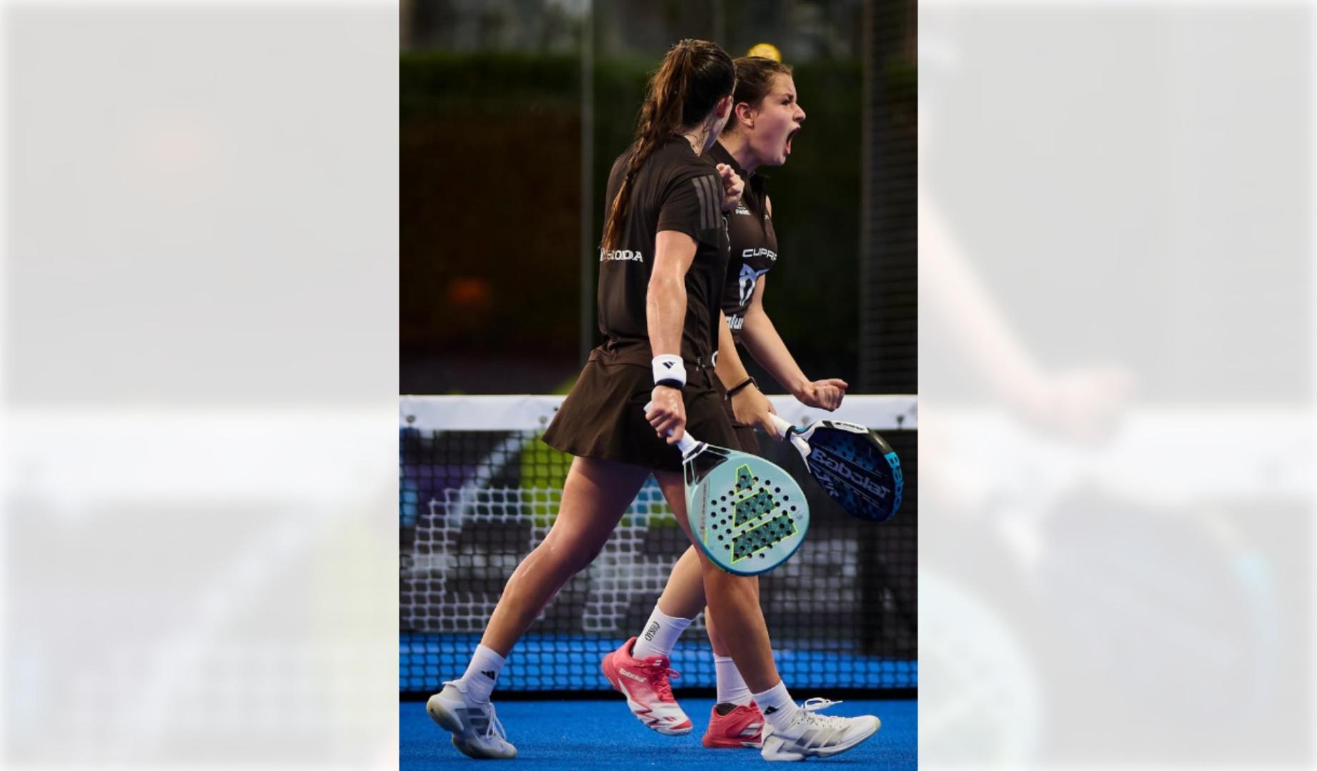 Martina Calvo y Marta Ortega celebran el triunfo en el primer encuentro del Italy Major de Roma