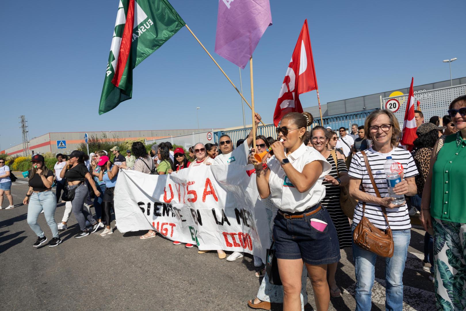 Imagen de una de las concentraciones de trabajadores de Uvesa Tudela