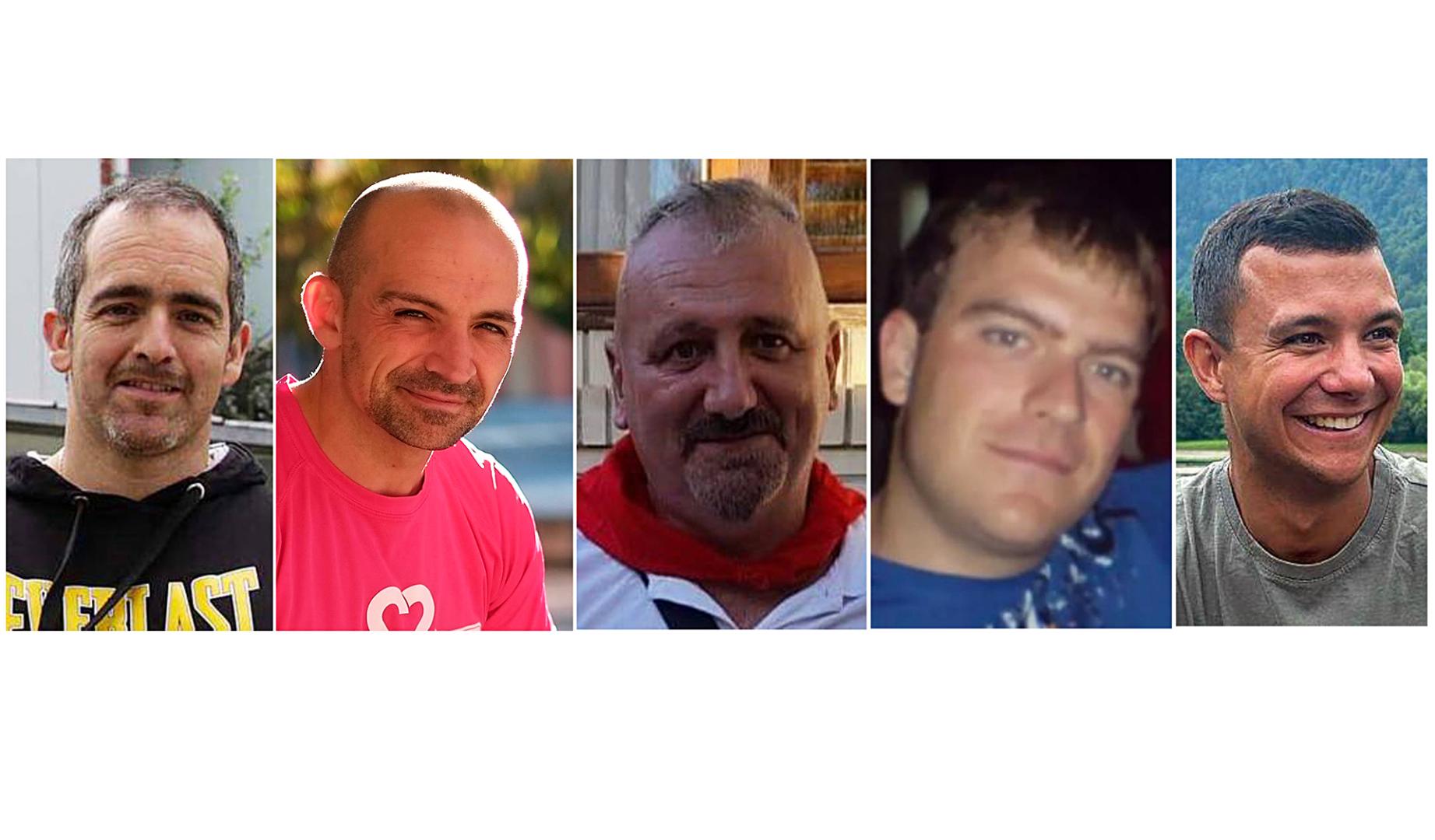 De izda. a dcha., Fermín Sola, Miguel Crespo, Jesús Vidaurreta. Juan Domínguez y Miguel D'Entremont
