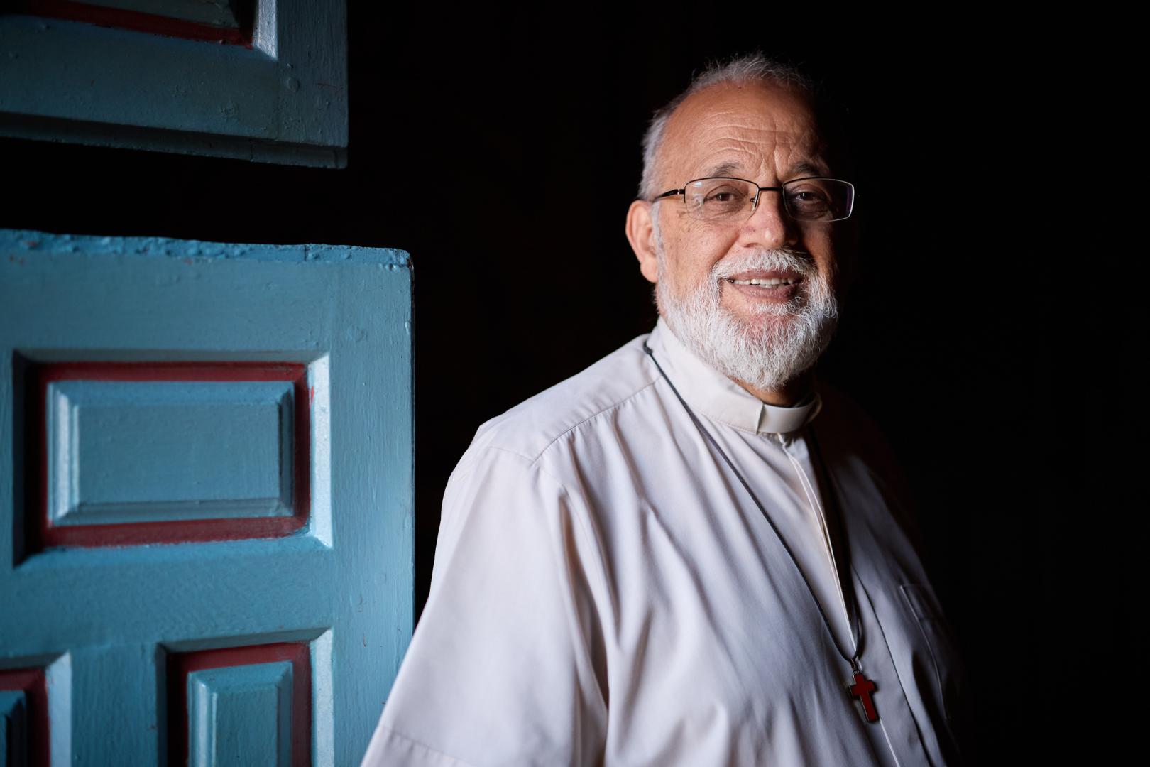 El sacerdote Mateo Bautista, en Pamplona.