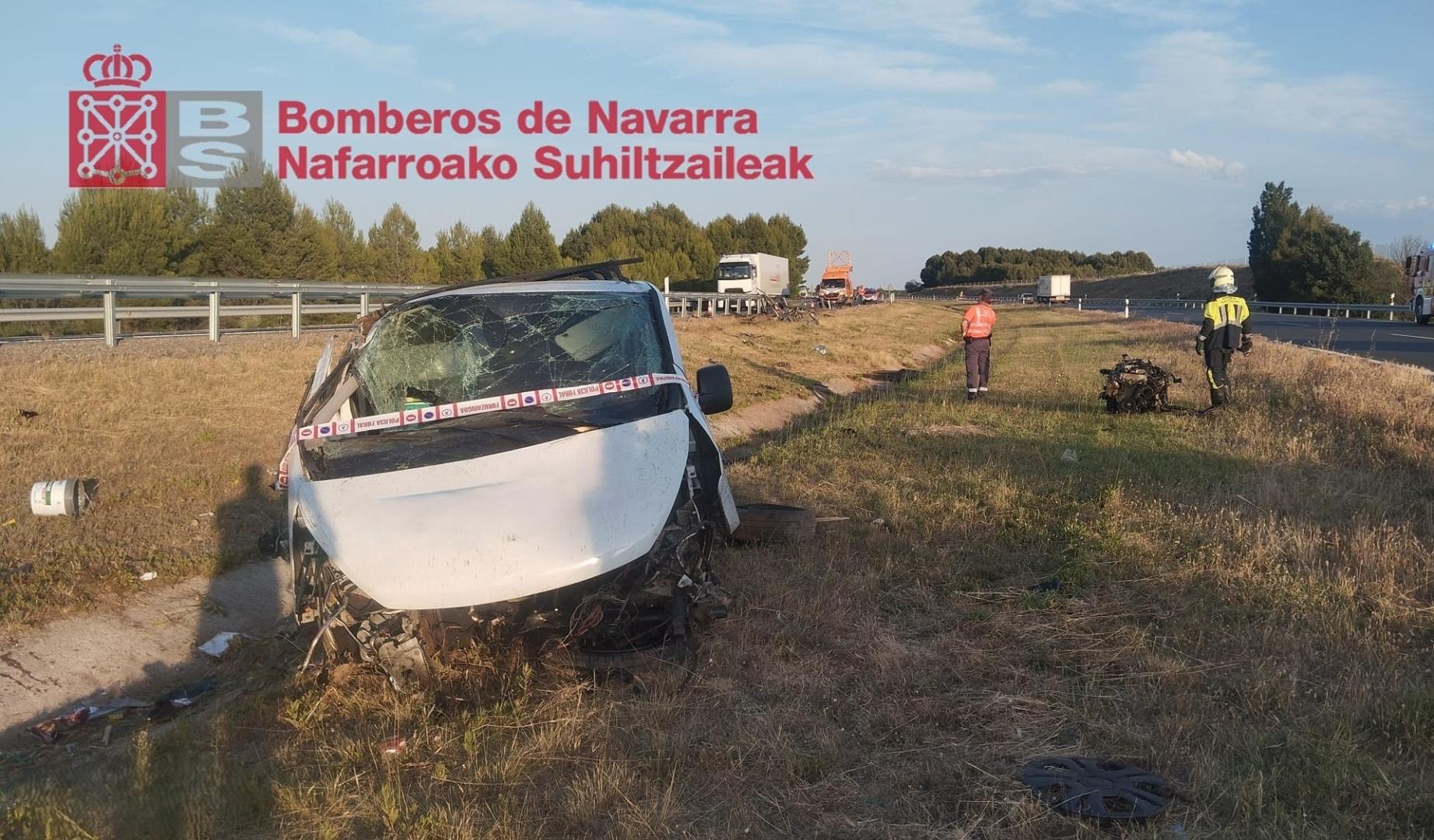 Dos heridos tras una salida de vía en Murchante