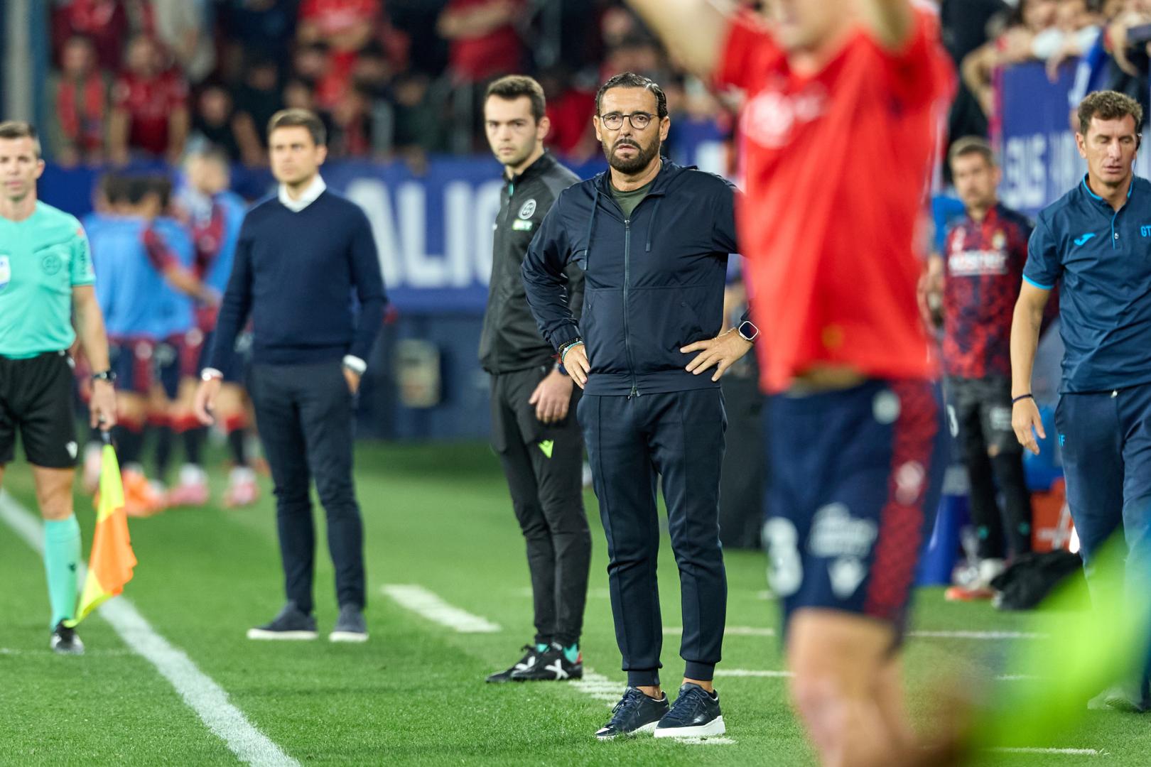 José Bordalás, en su última visita a El Sadar con el Getafe