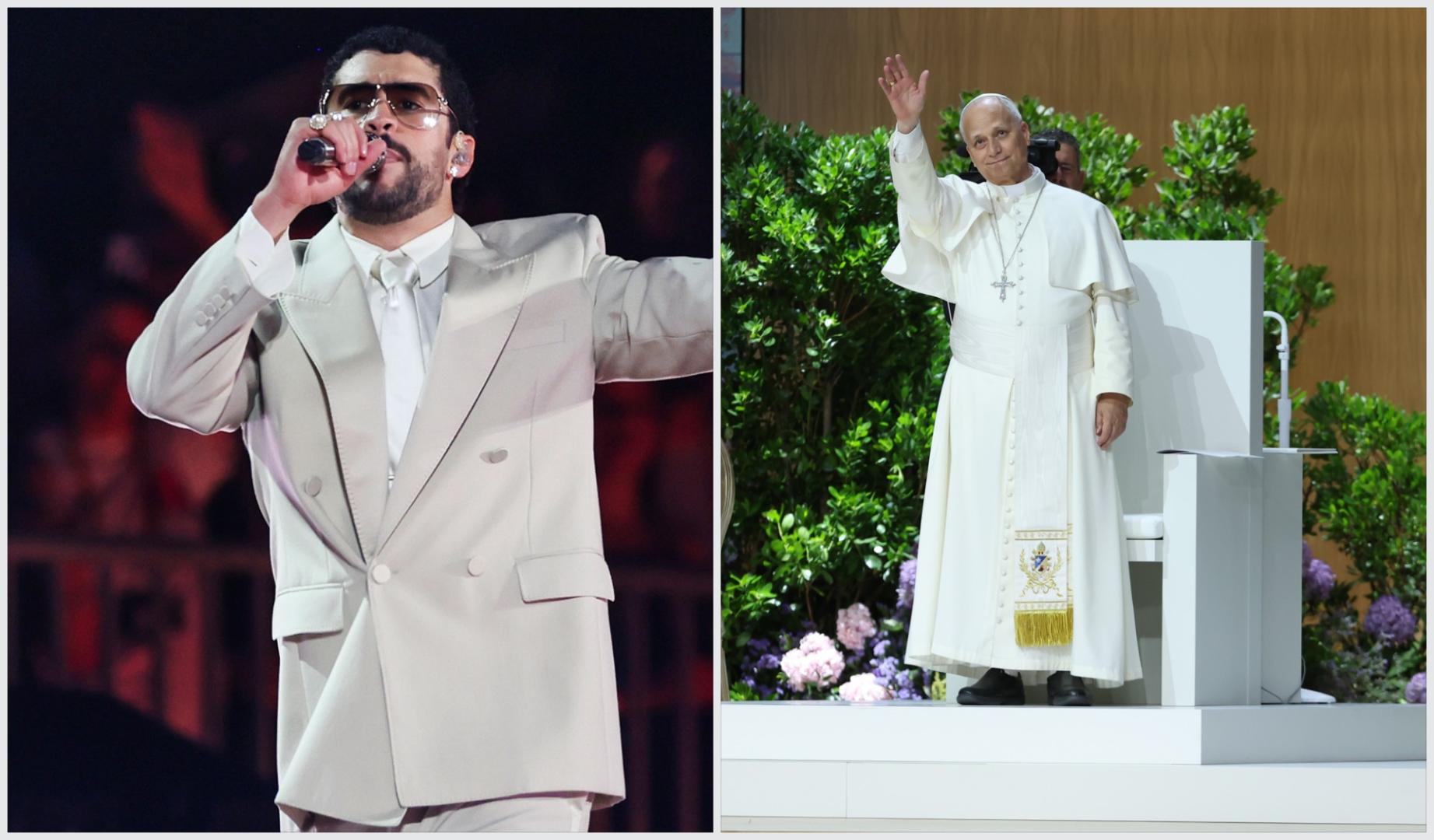 León XIV y Bad Bunny se encontraron este lunes en el Bernabéu