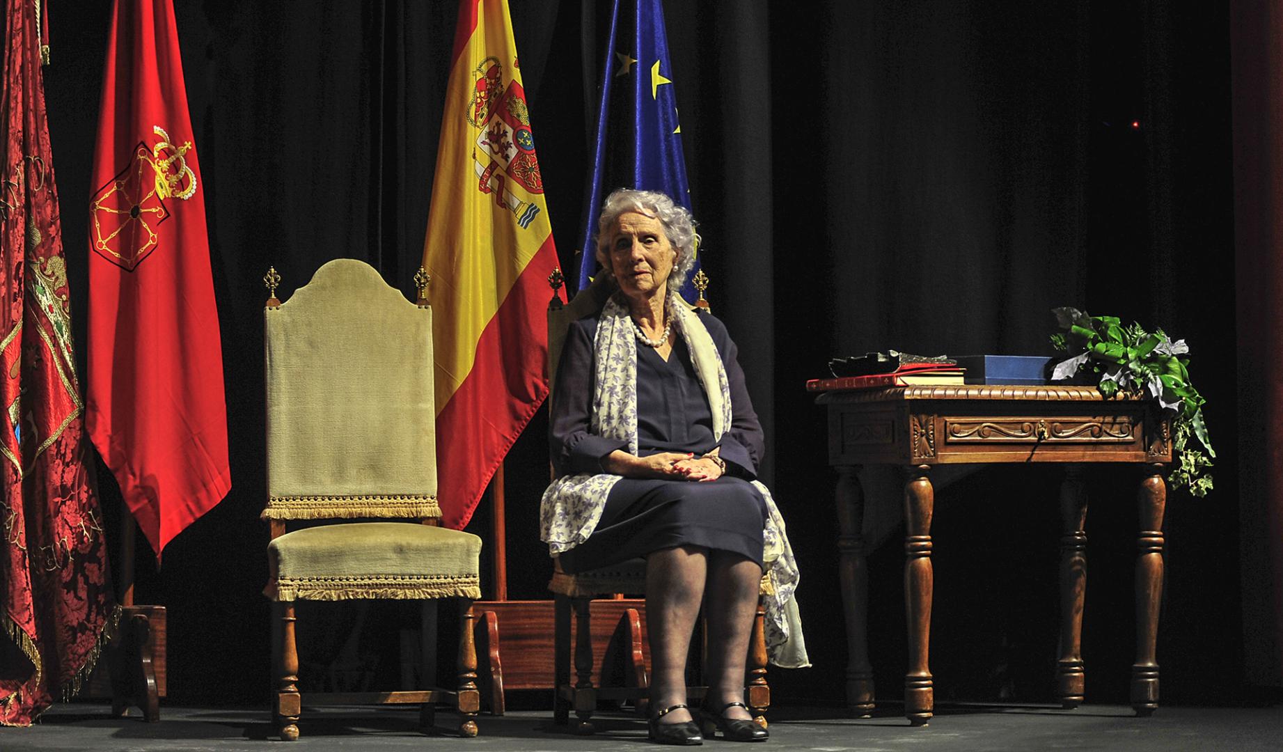 María Ángeles Mezquíriz cuando fue nombrada Hija Predilecta de Falces en 2021